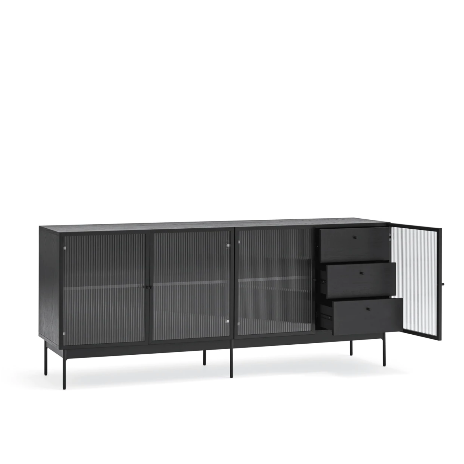 Buffet 4 portes 180x45 cm Blur de Teulat noir