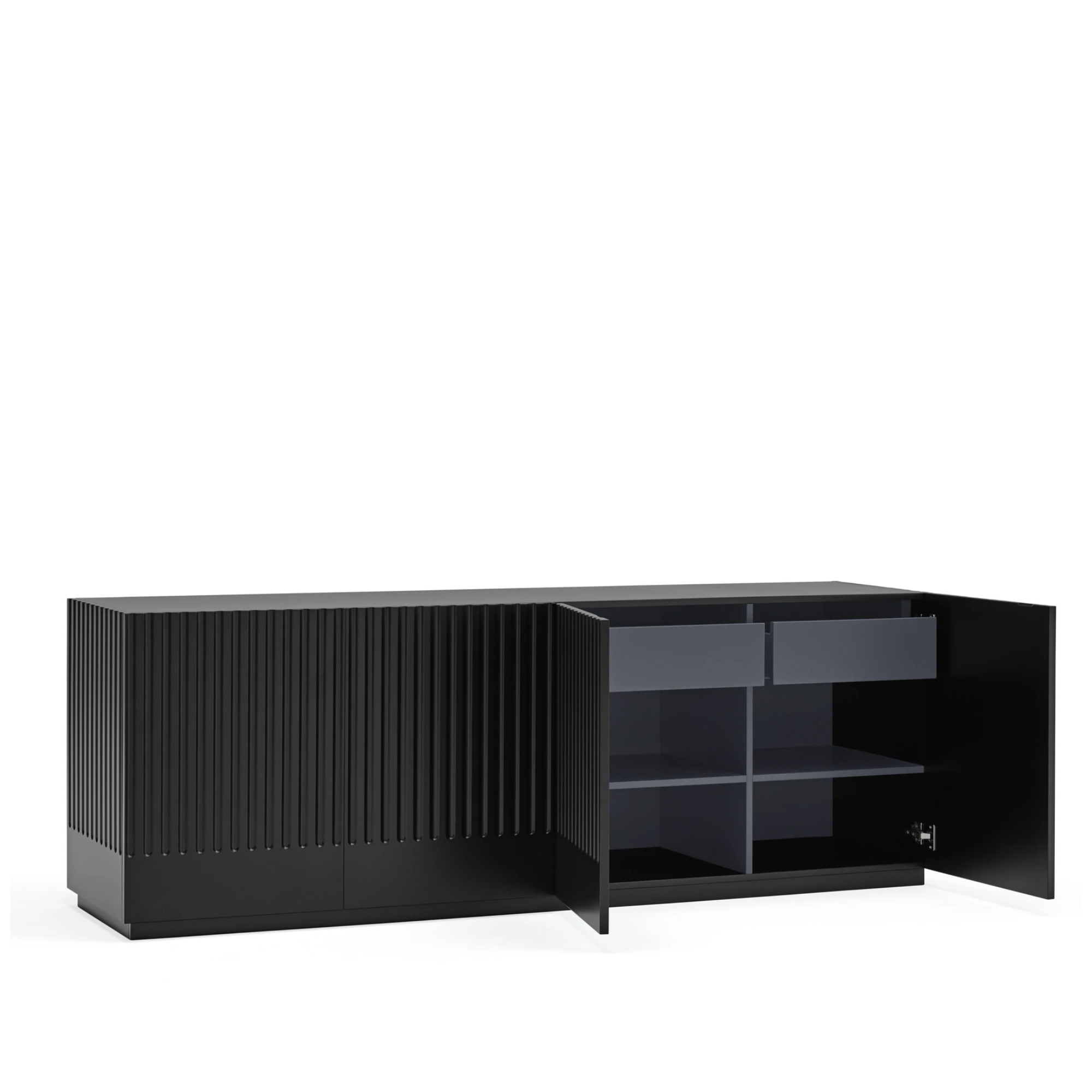 Buffet 4 portes 198x48 cm Doric de Teulat noir