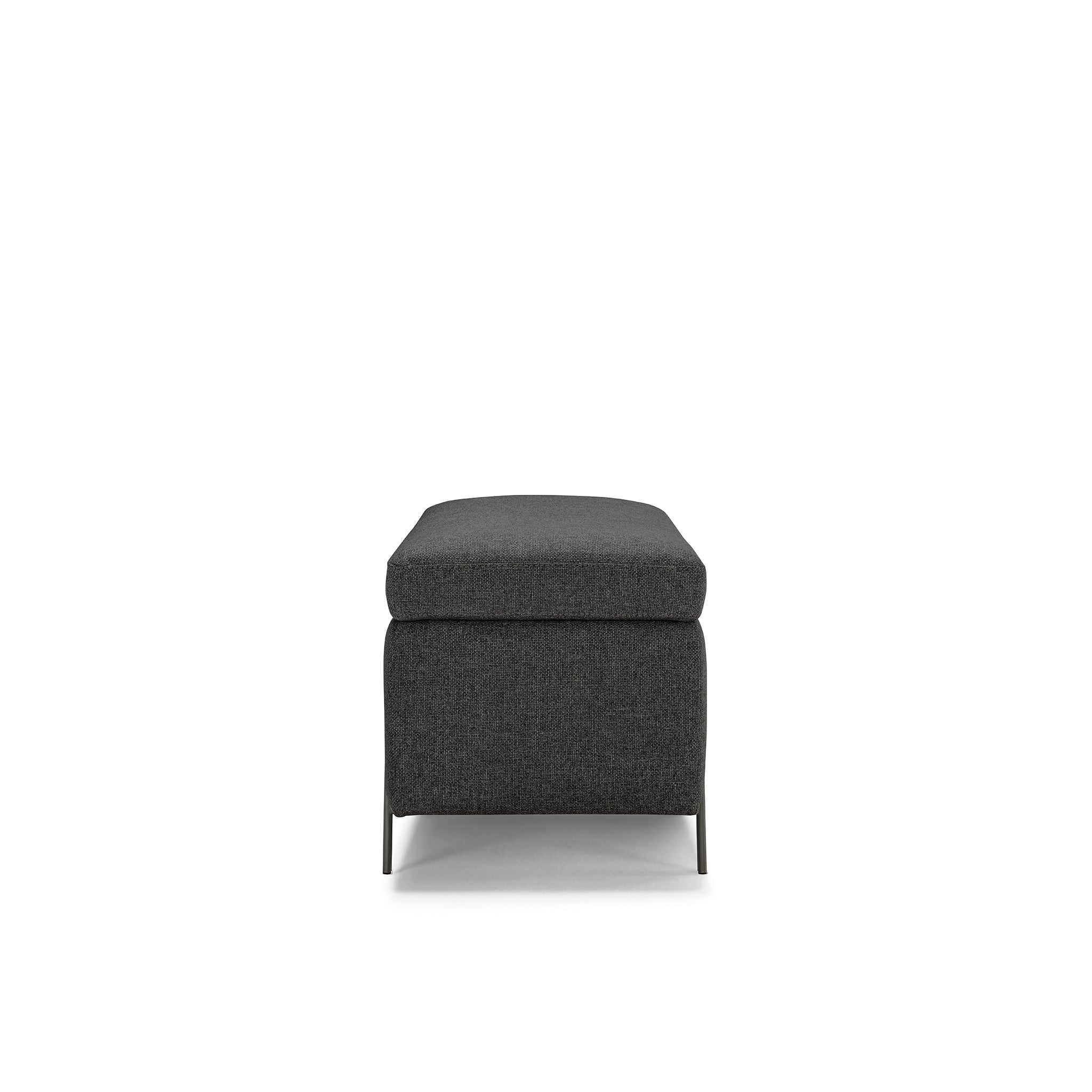 Banc SARDORELLA 110x45 cm rangement Made in Italy en tissu texturé anthracite