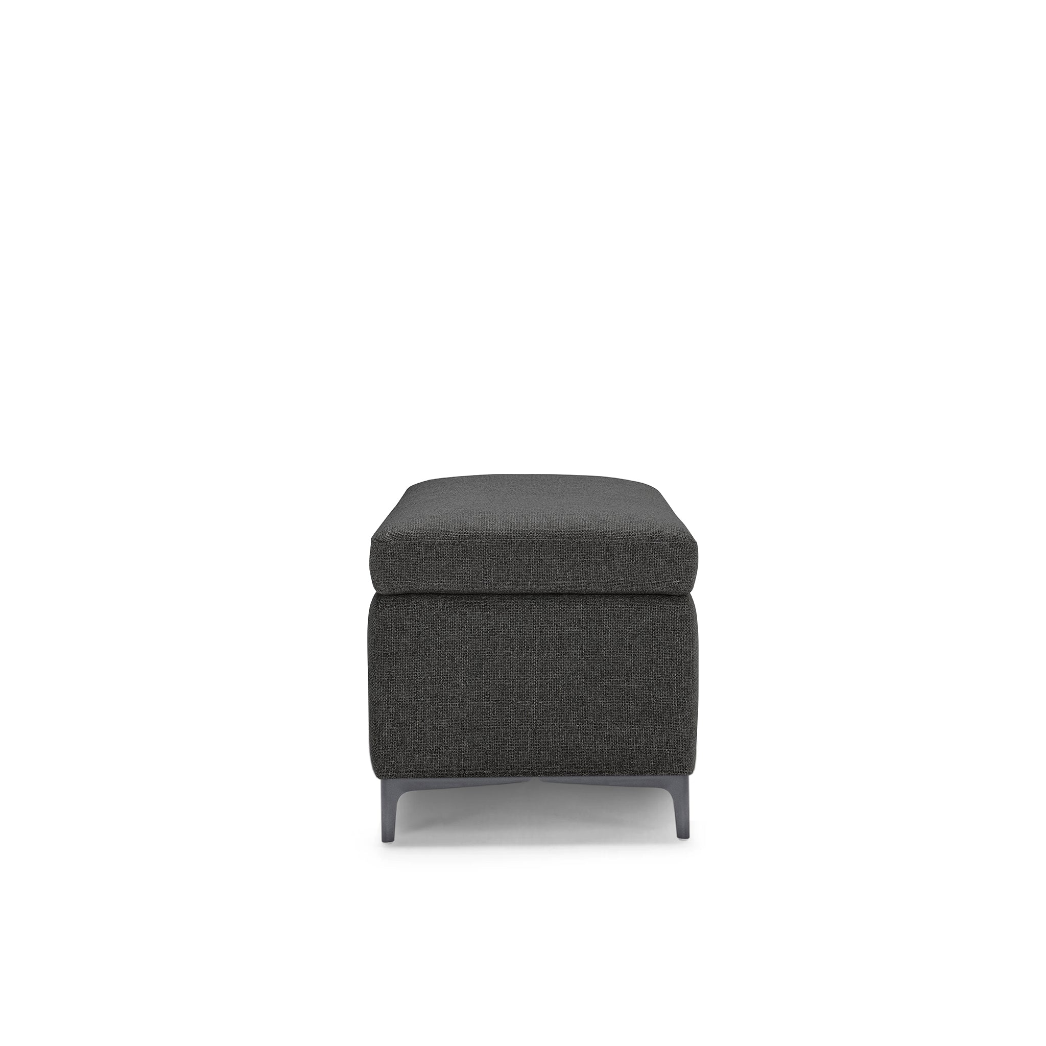 Banc AVIGLIANA 110x50 cm rangement Made in Italy en tissu tramé anthracite