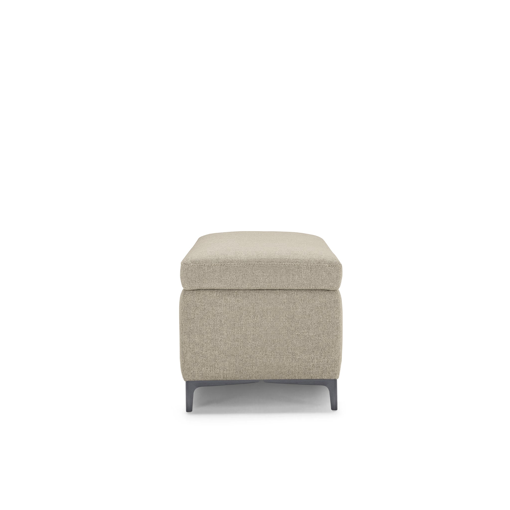 Banc AVIGLIANA 110x50 cm rangement Made in Italy en tissu tramé beige