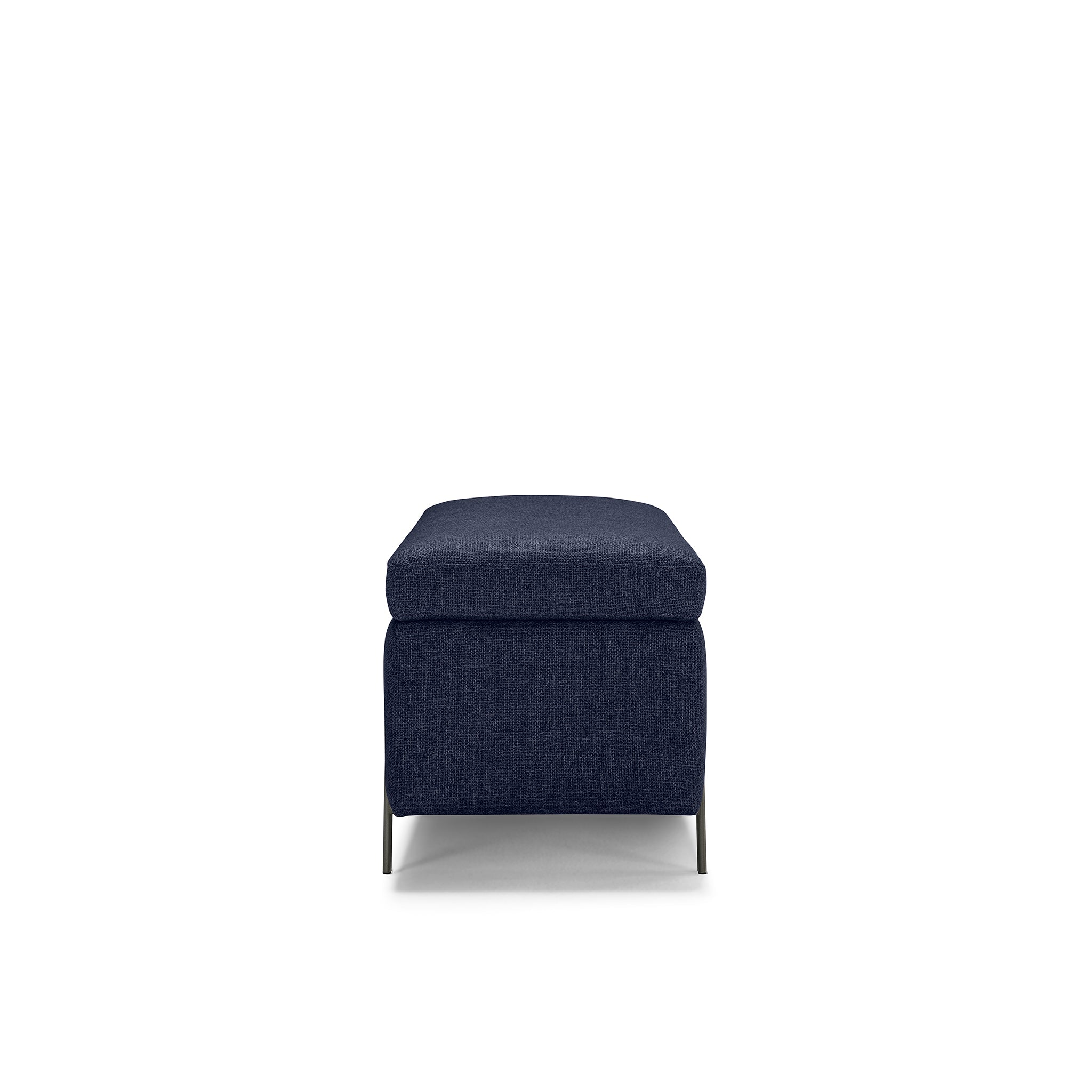 Banc SARDORELLA 110x45 cm rangement Made in Italy en tissu texturé bleu