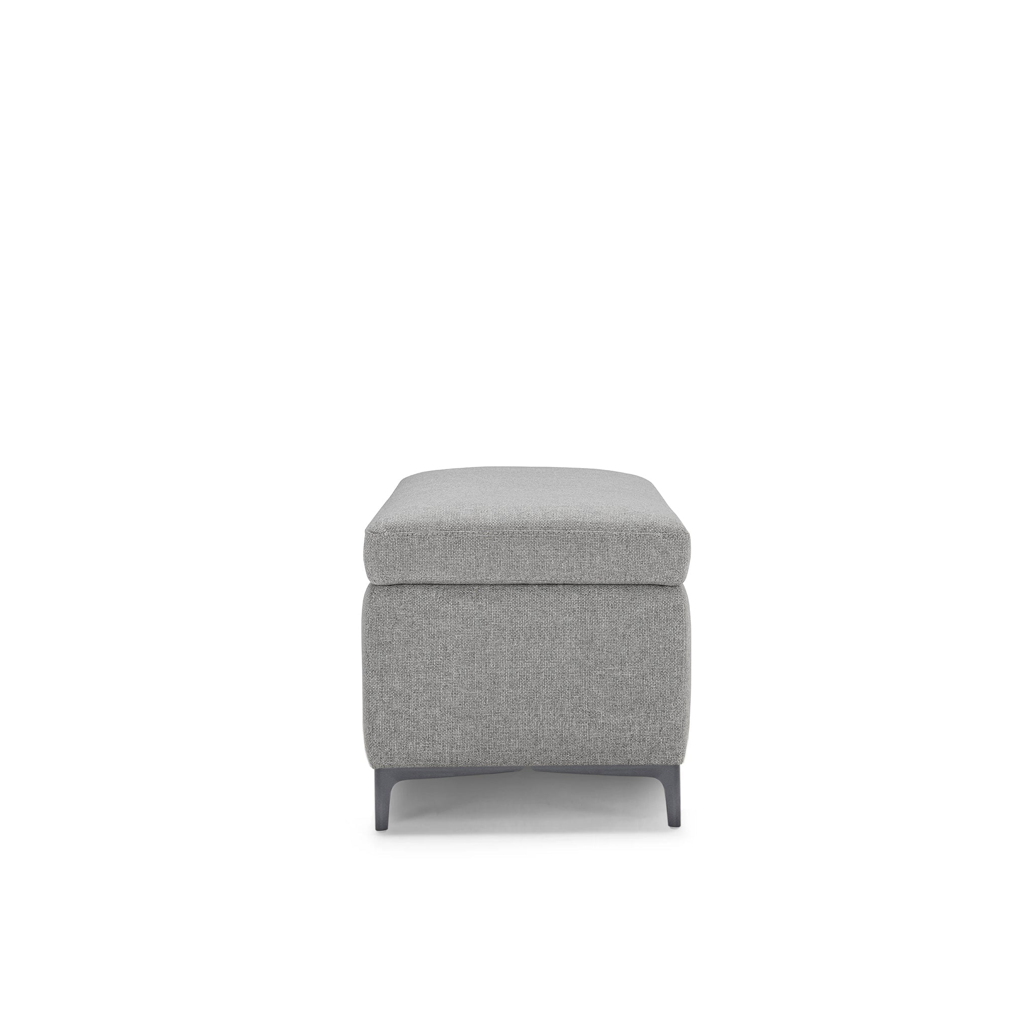 Banc AVIGLIANA 110x50 cm rangement Made in Italy en tissu tramé gris