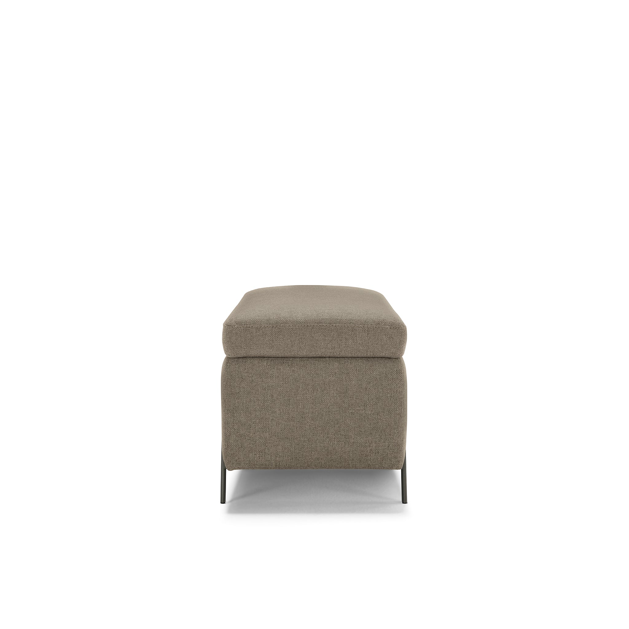 Banc SARDORELLA 110x45 cm rangement Made in Italy en tissu texturé gris tourterelle