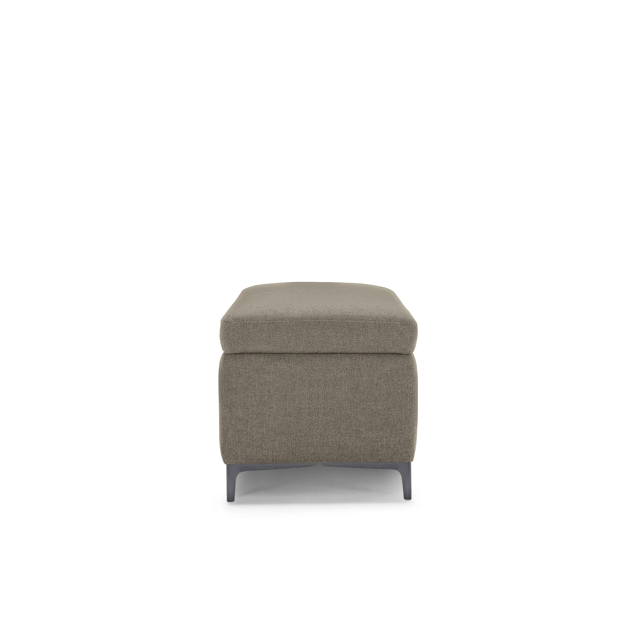 Banc AVIGLIANA 110x50 cm rangement Made in Italy en tissu tramé gris tourterelle