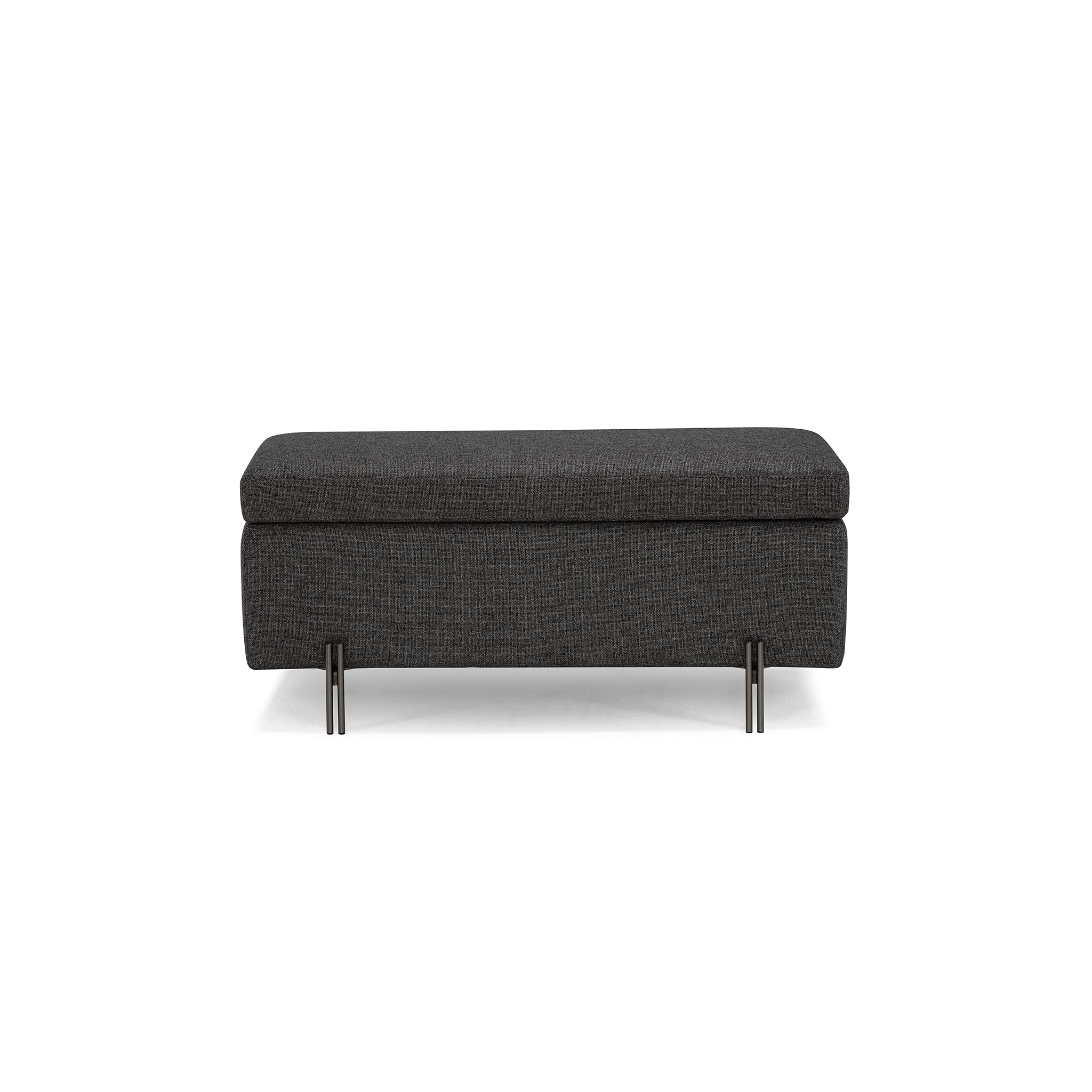 Banc SARDORELLA 110x45 cm rangement Made in Italy en tissu texturé anthracite