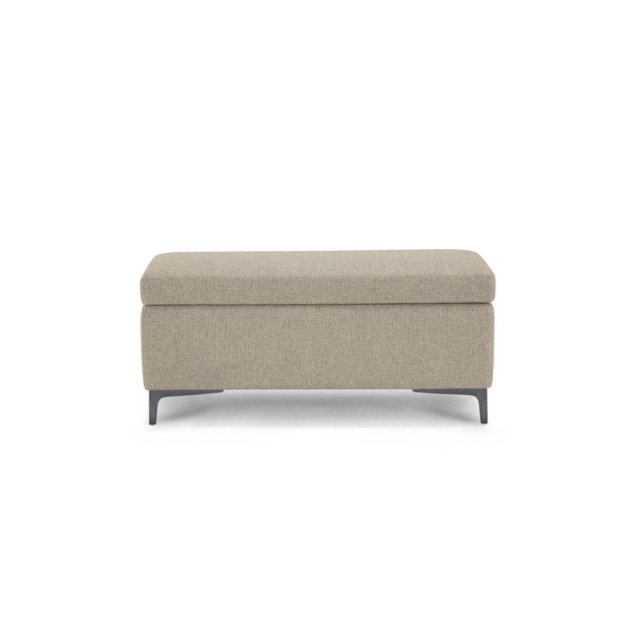 Banc AVIGLIANA 110x50 cm rangement Made in Italy en tissu tramé beige