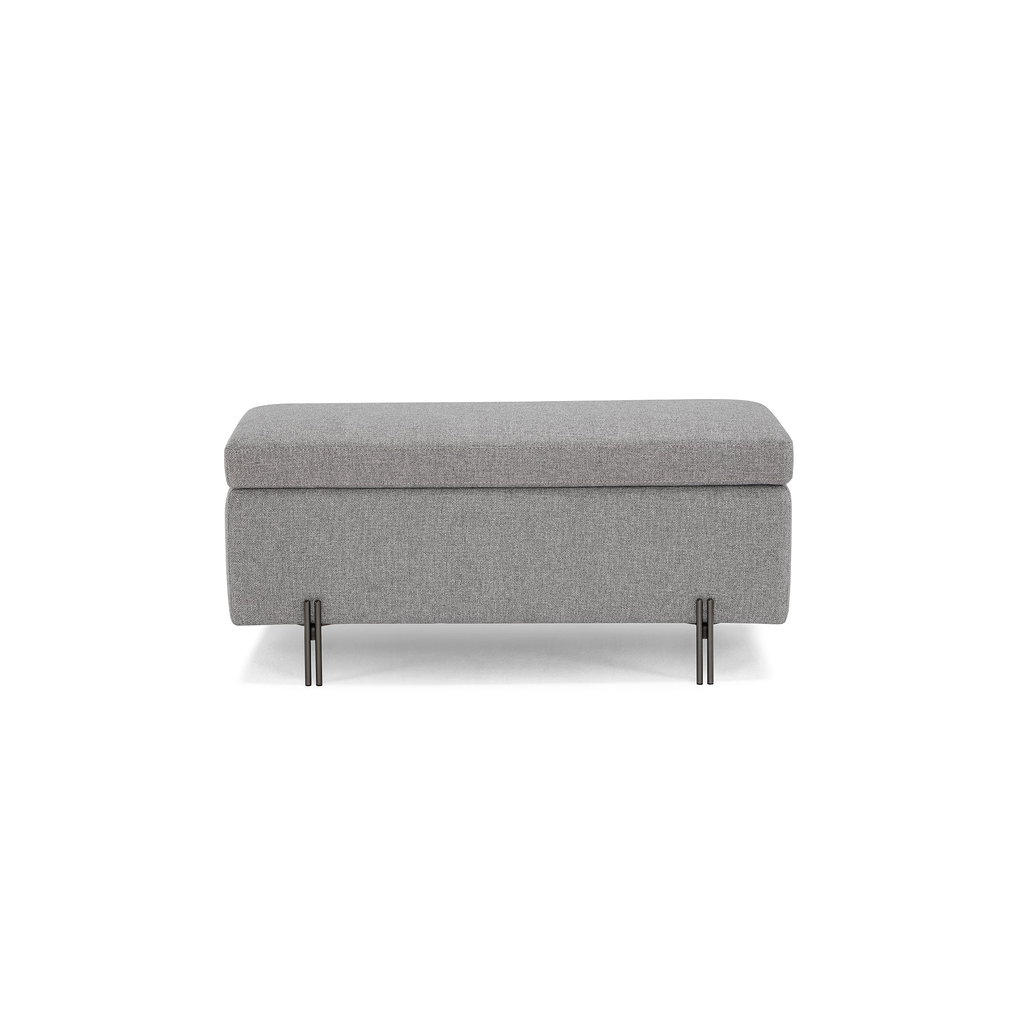 Banc SARDORELLA 110x45 cm rangement Made in Italy en tissu texturé gris