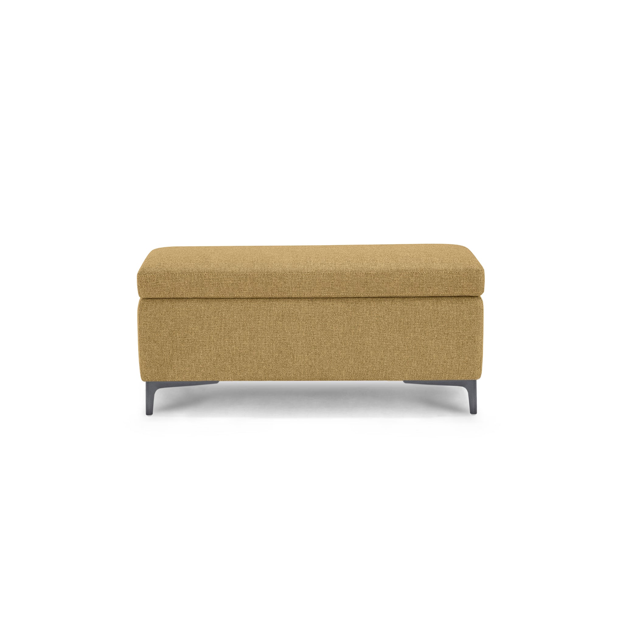 Banc AVIGLIANA 110x50 cm rangement Made in Italy en tissu tramé Jaune ocre