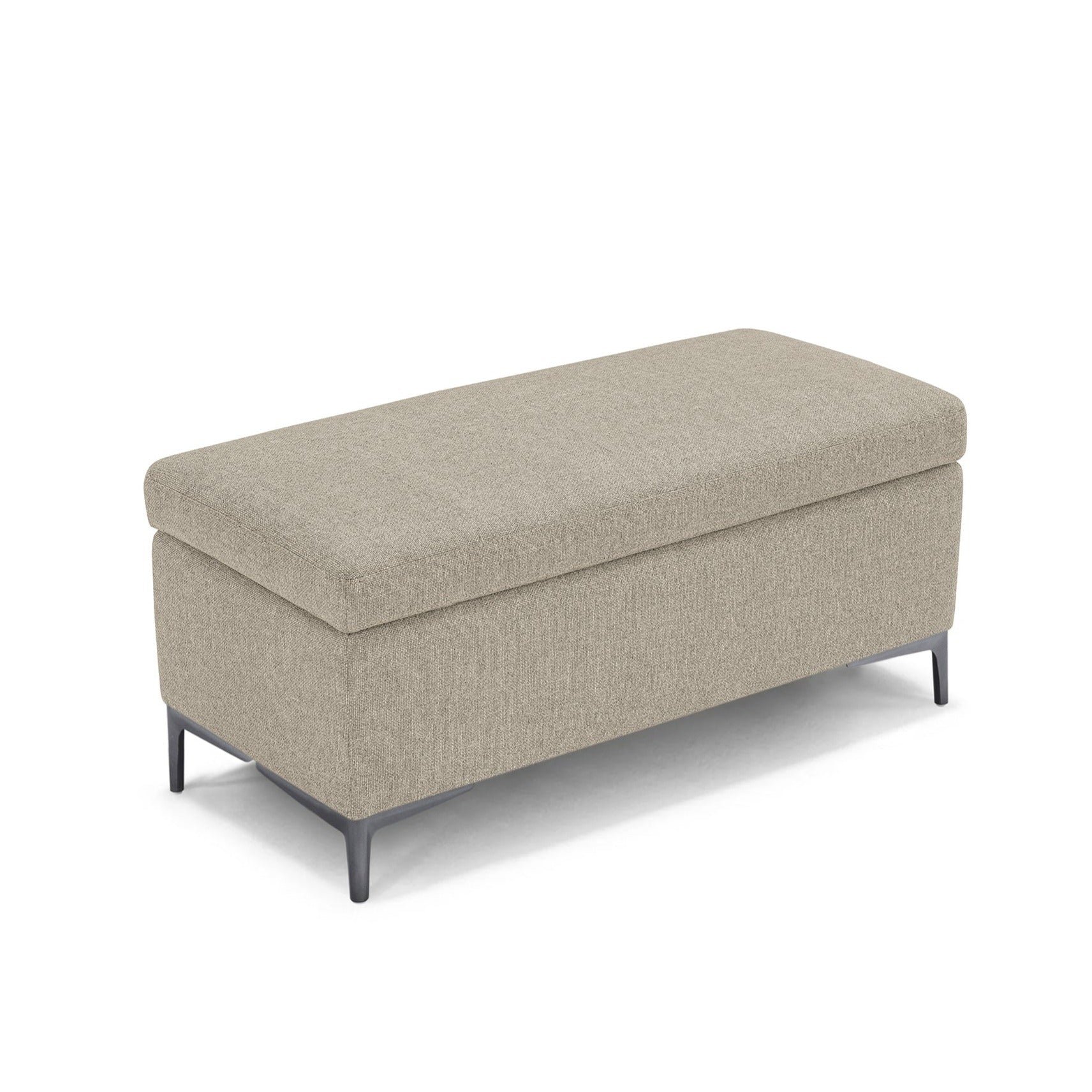Banc AVIGLIANA 110x50 cm rangement Made in Italy en tissu tramé beige