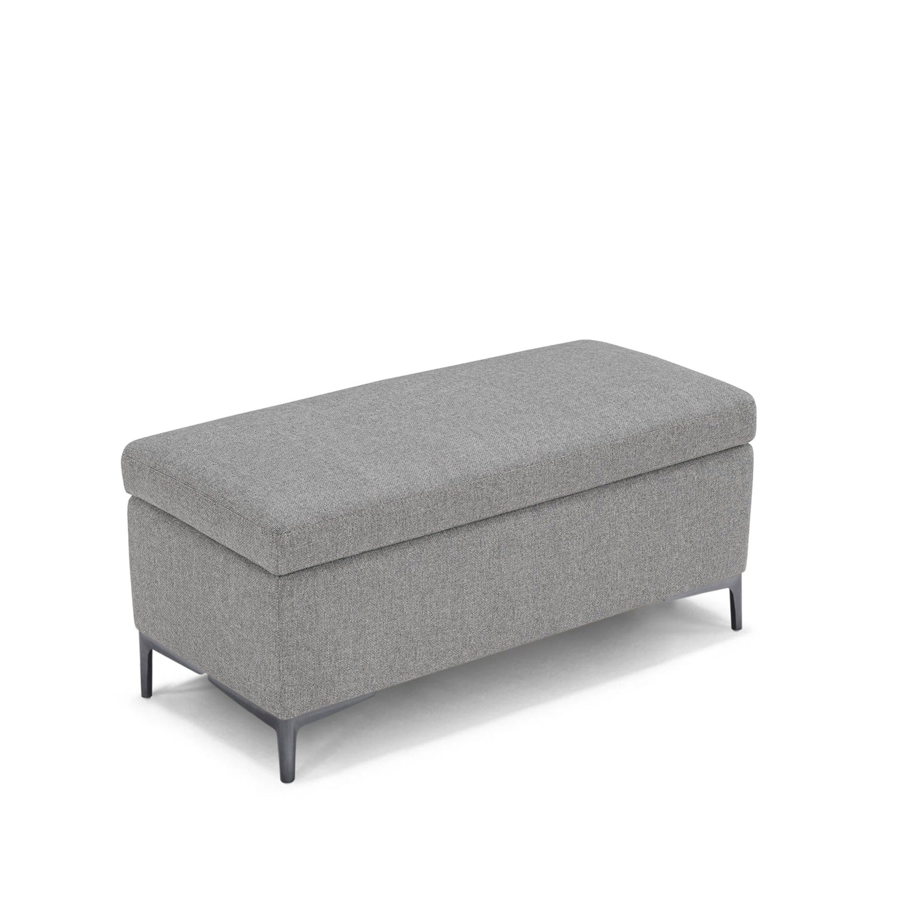 Banc AVIGLIANA 110x50 cm rangement Made in Italy en tissu tramé gris