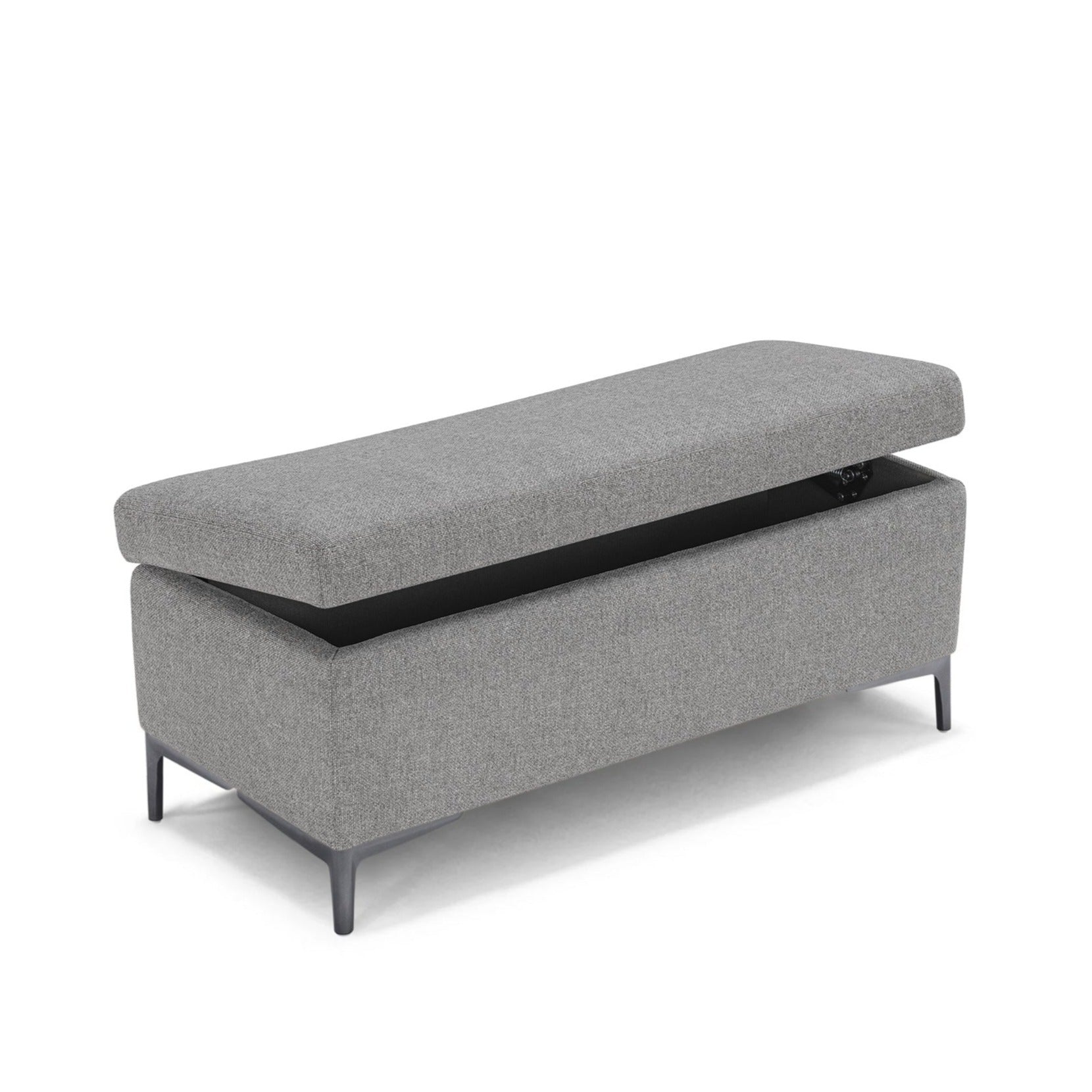 Banc AVIGLIANA 110x50 cm rangement Made in Italy en tissu tramé gris