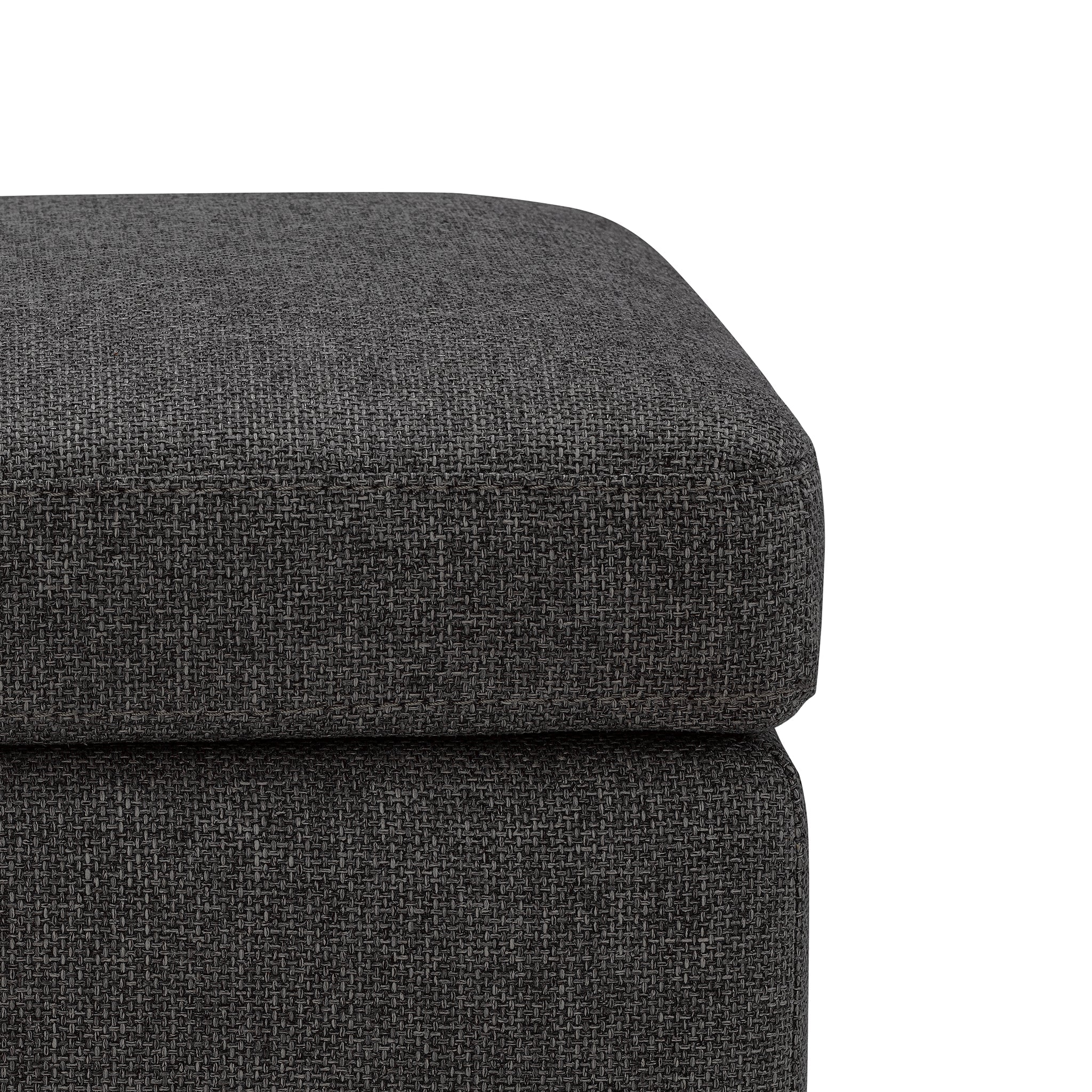 Banc SARDORELLA 110x45 cm rangement Made in Italy en tissu texturé anthracite