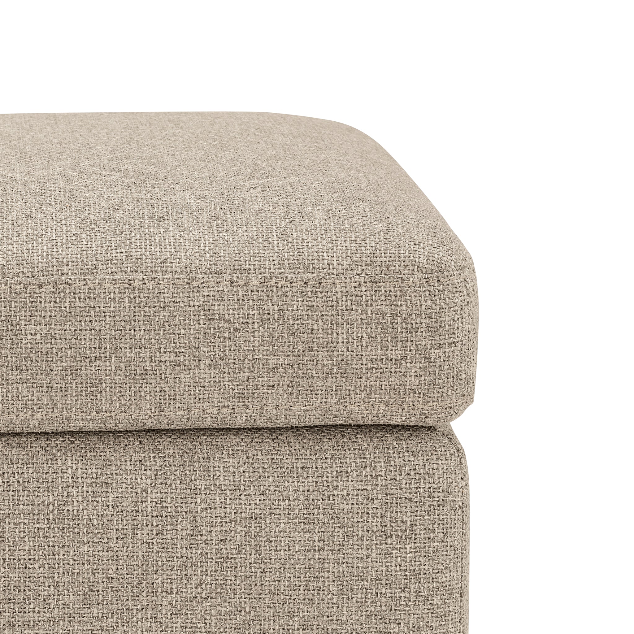 Banc SARDORELLA 110x45 cm rangement Made in Italy en tissu texturé beige