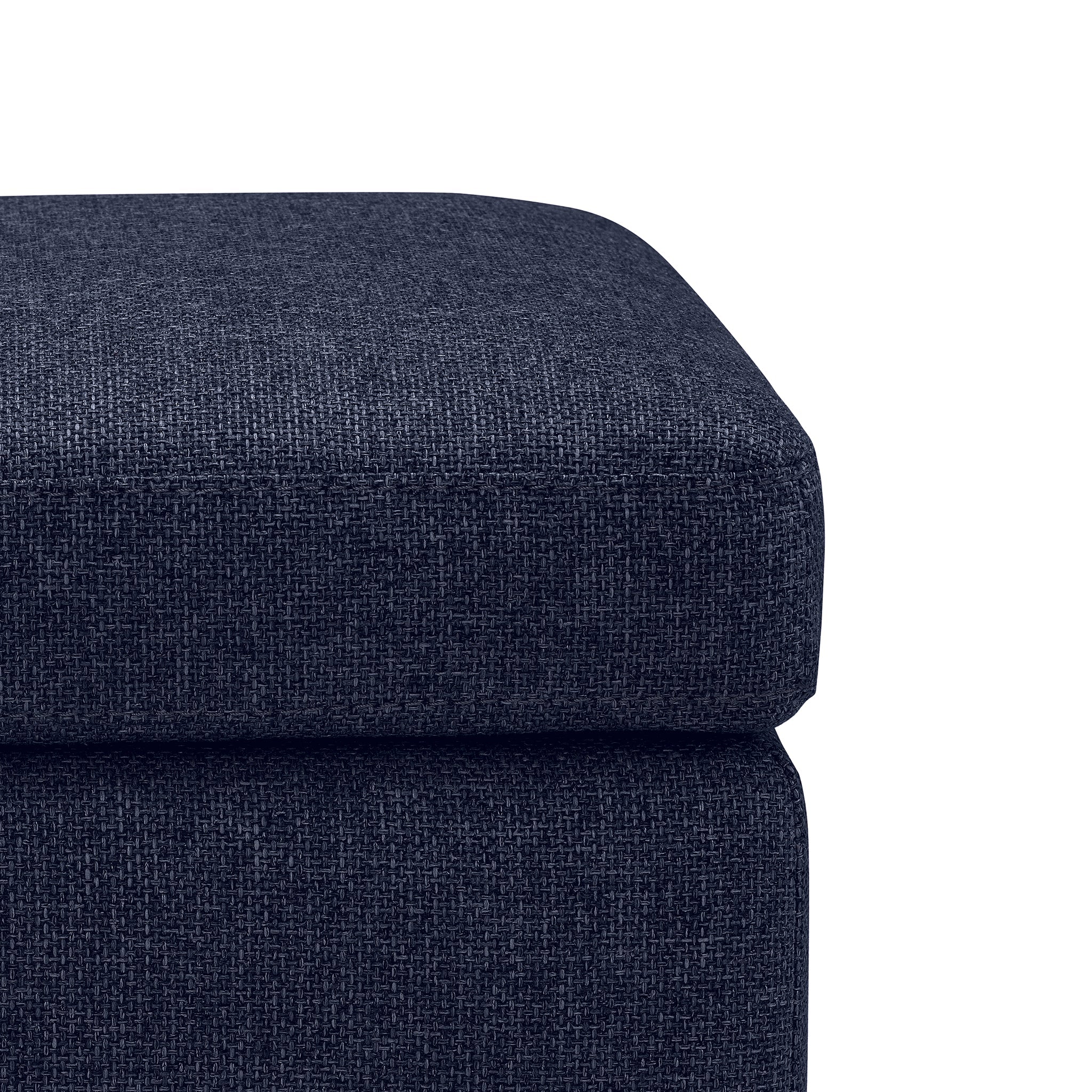 Banc SARDORELLA 110x45 cm rangement Made in Italy en tissu texturé bleu