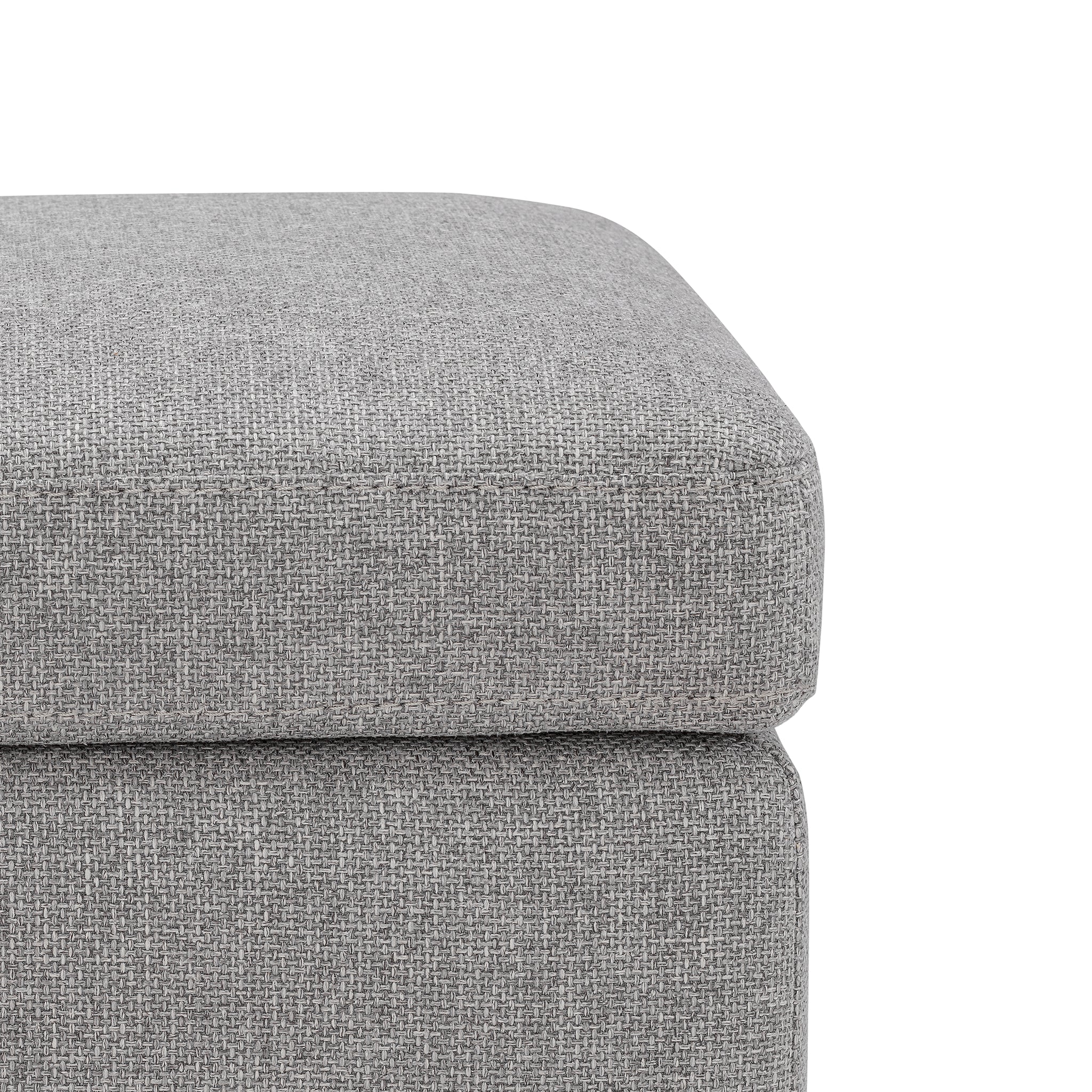 Banc SARDORELLA 110x45 cm rangement Made in Italy en tissu texturé gris