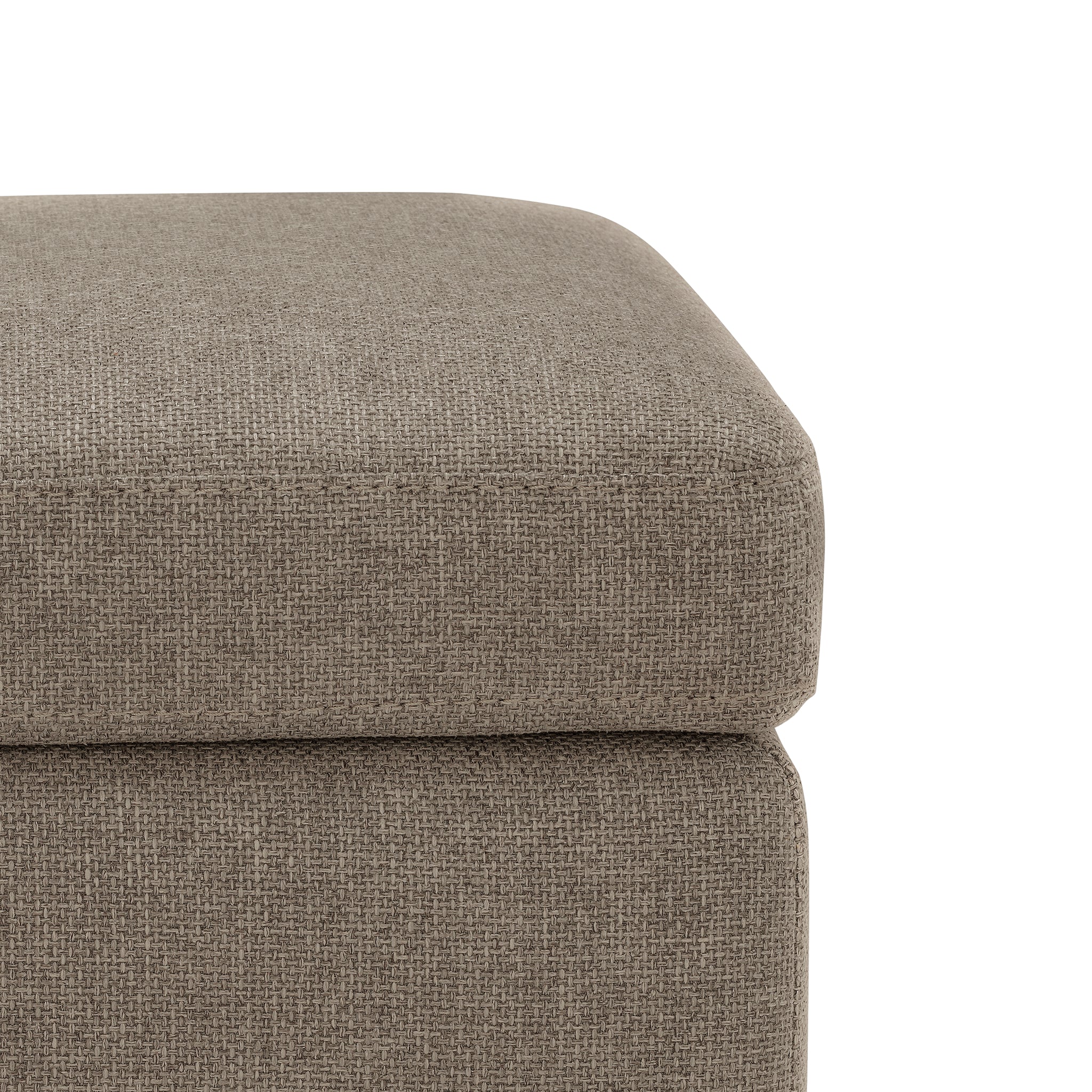 Banc SARDORELLA 110x45 cm rangement Made in Italy en tissu texturé gris tourterelle