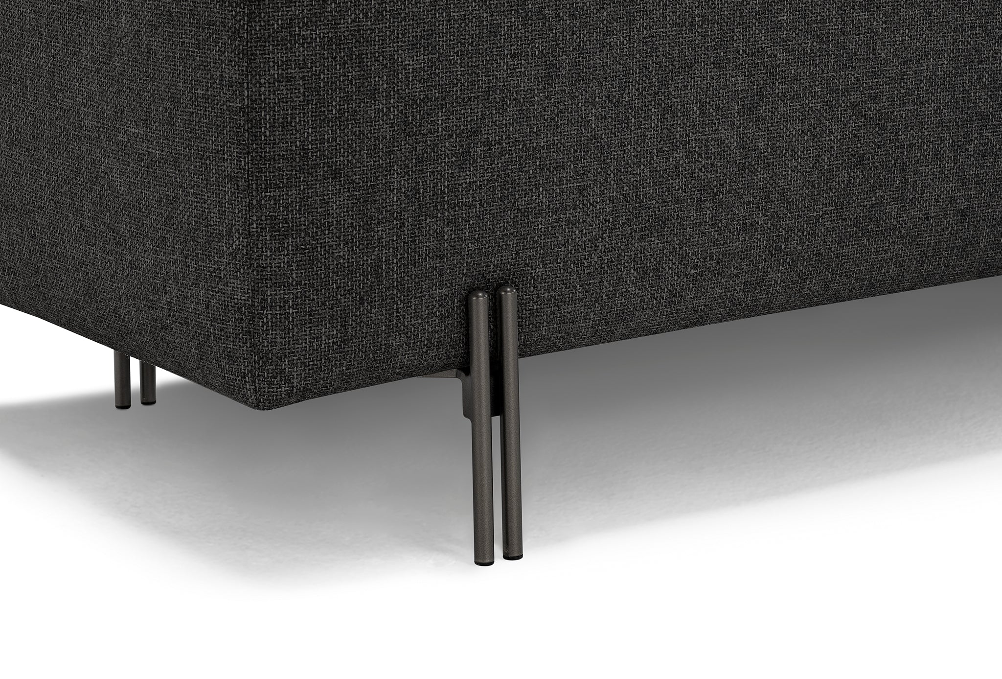Banc SARDORELLA 110x45 cm rangement Made in Italy en tissu texturé anthracite