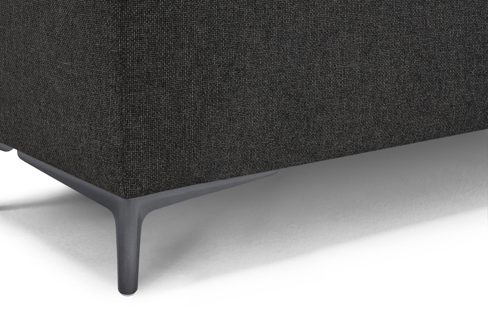 Banc AVIGLIANA 110x50 cm rangement Made in Italy en tissu tramé anthracite