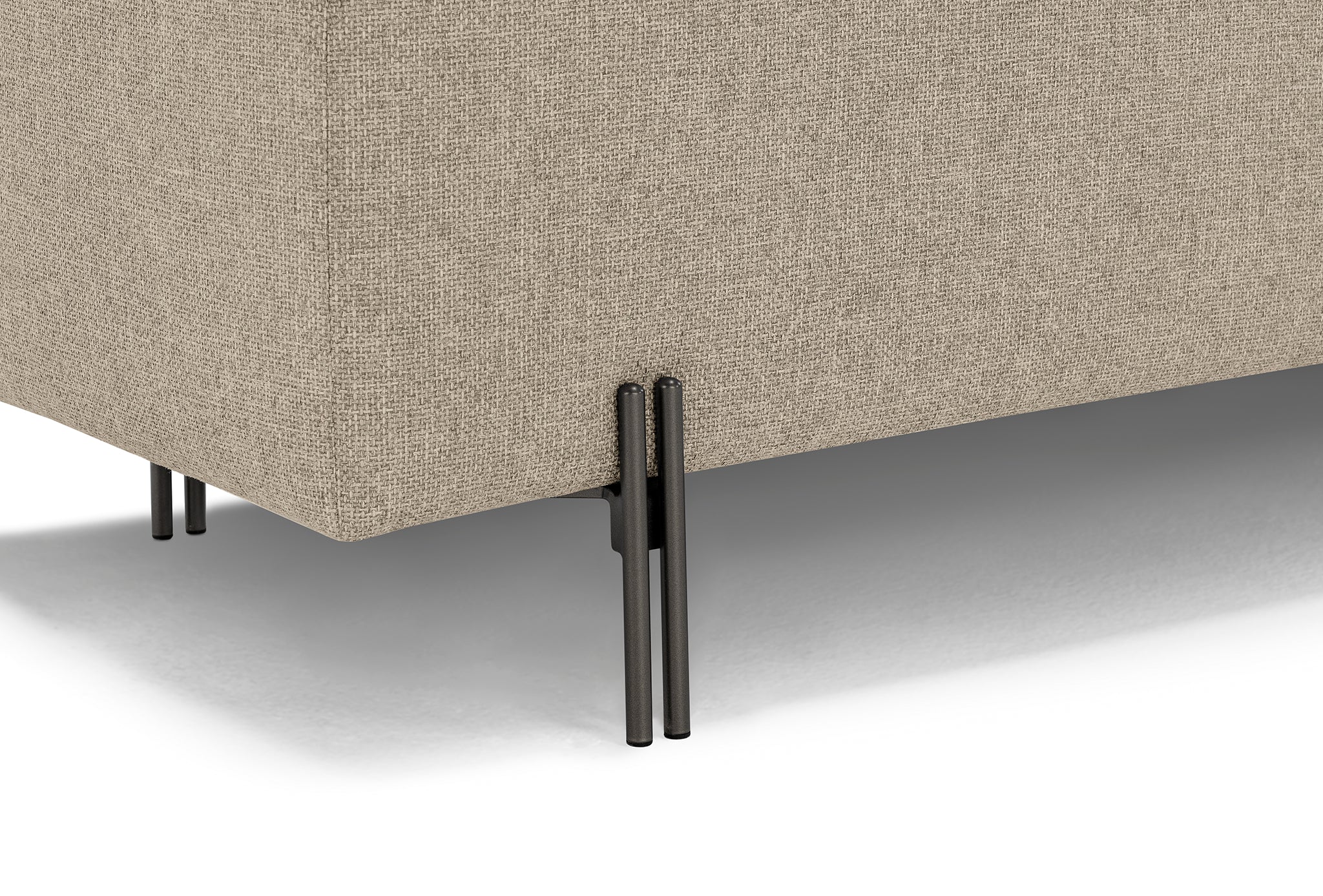 Banc SARDORELLA 110x45 cm rangement Made in Italy en tissu texturé beige