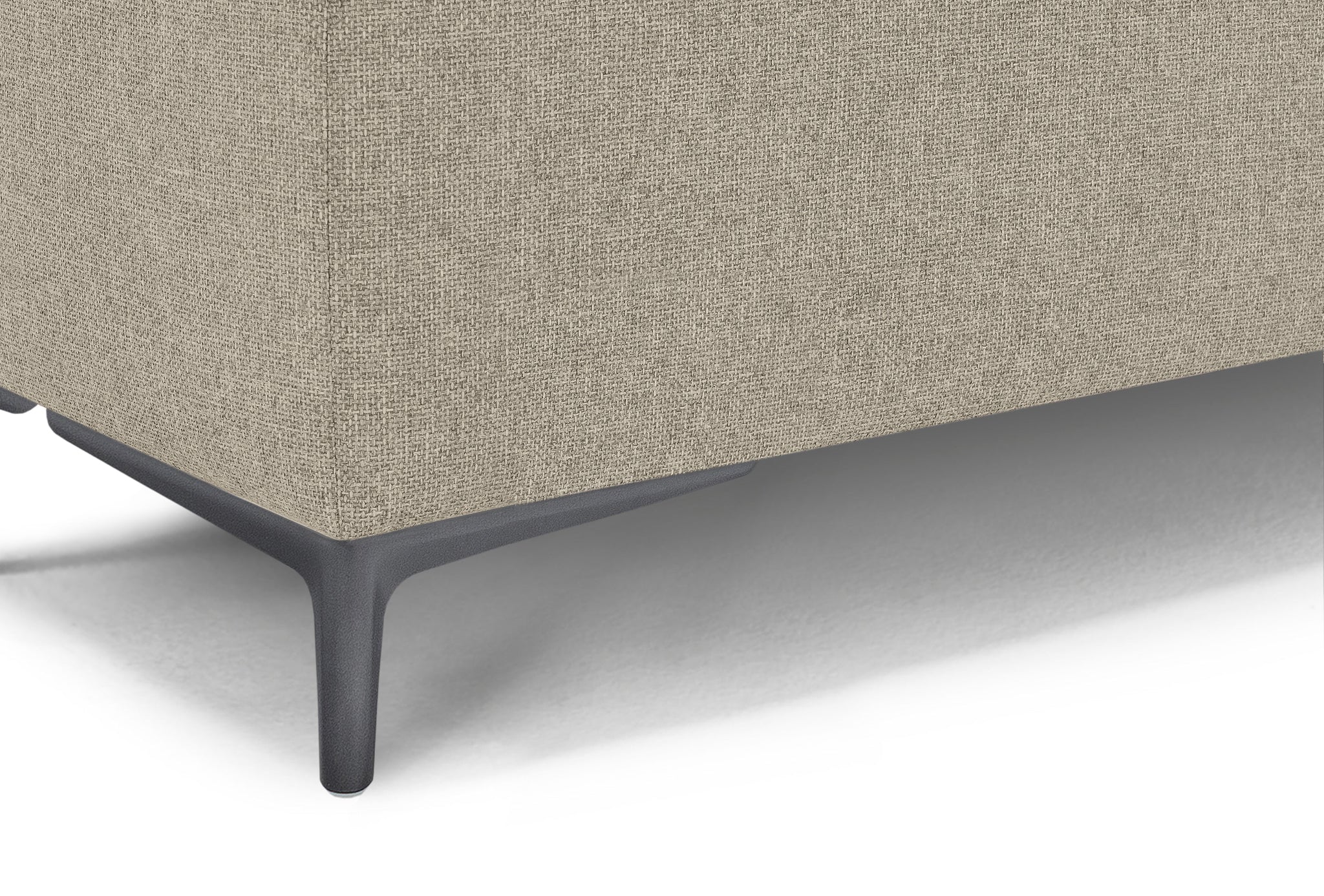 Banc AVIGLIANA 110x50 cm rangement Made in Italy en tissu tramé beige