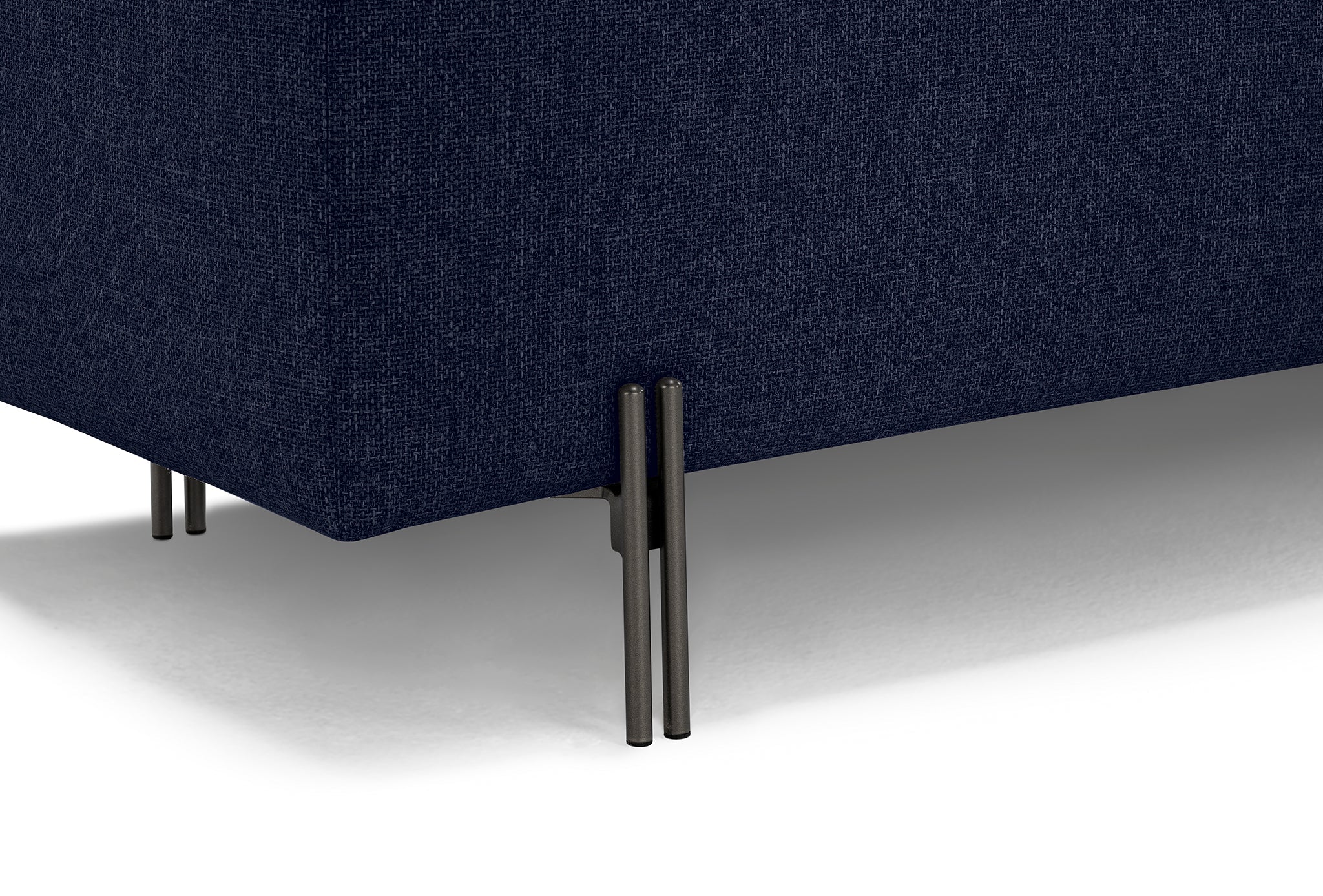 Banc SARDORELLA 110x45 cm rangement Made in Italy en tissu texturé bleu