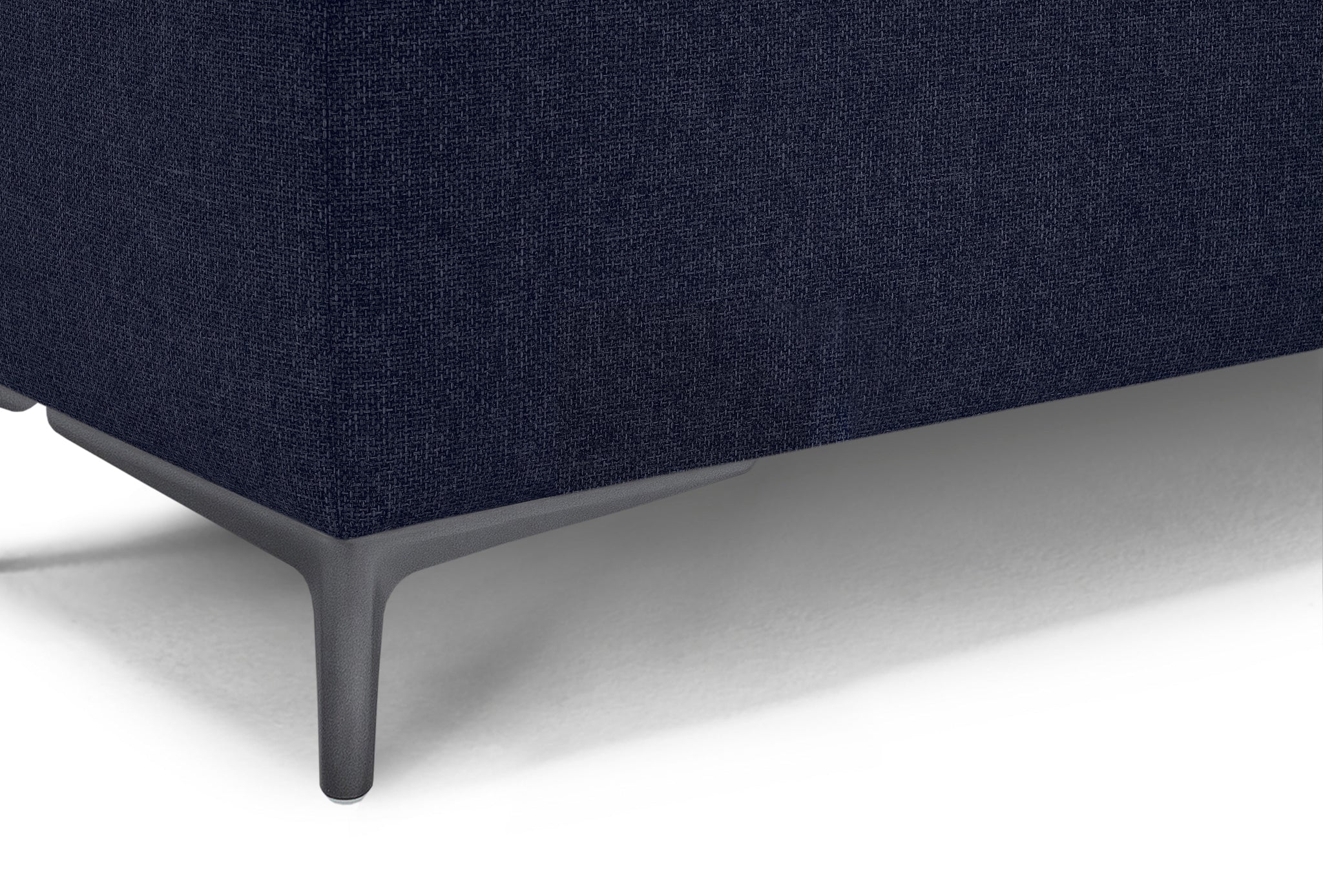 Banc CORBARA 110x50 cm rangement Made in Italy matelassé en tissu tramé Bleu