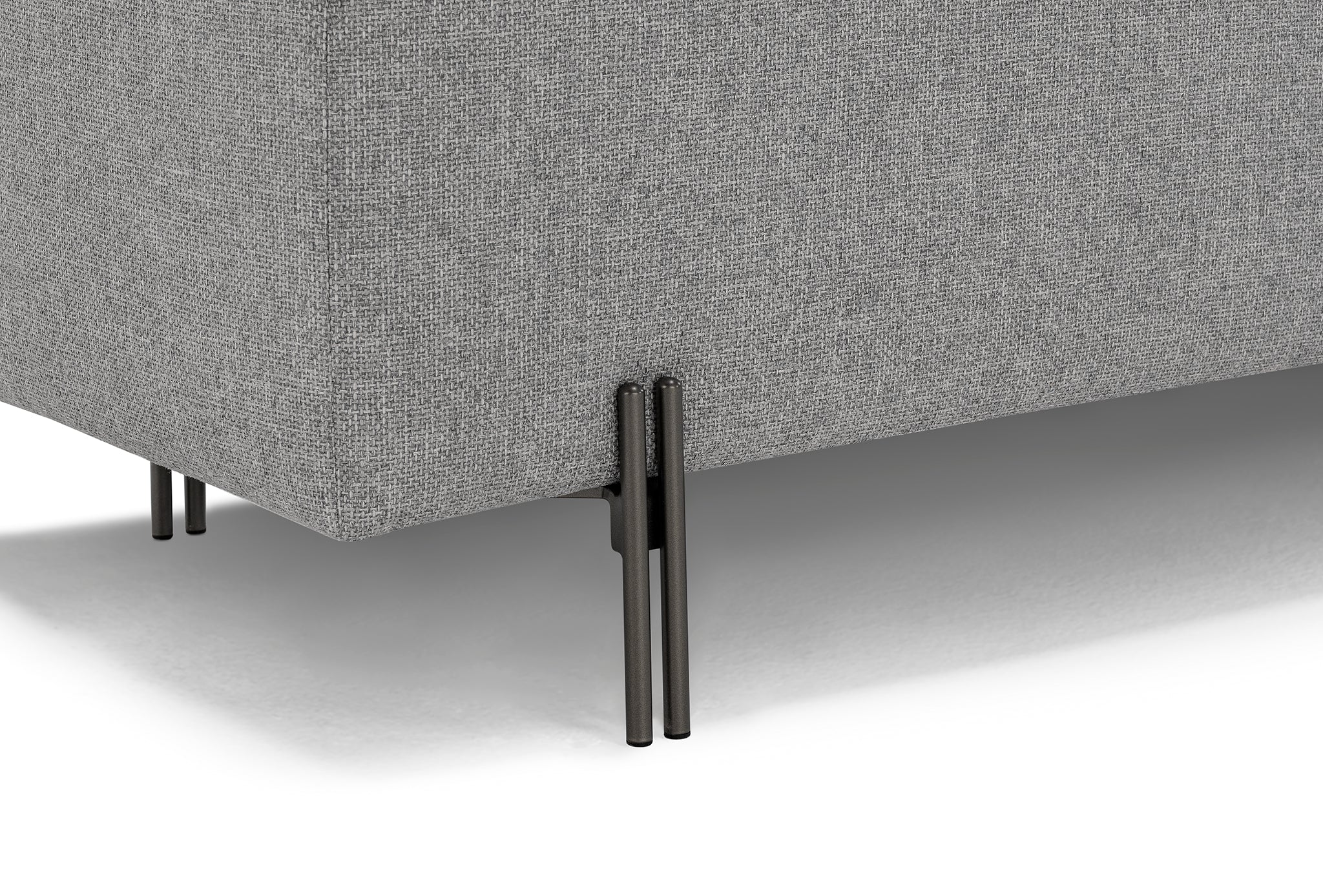 Banc SARDORELLA 110x45 cm rangement Made in Italy en tissu texturé gris