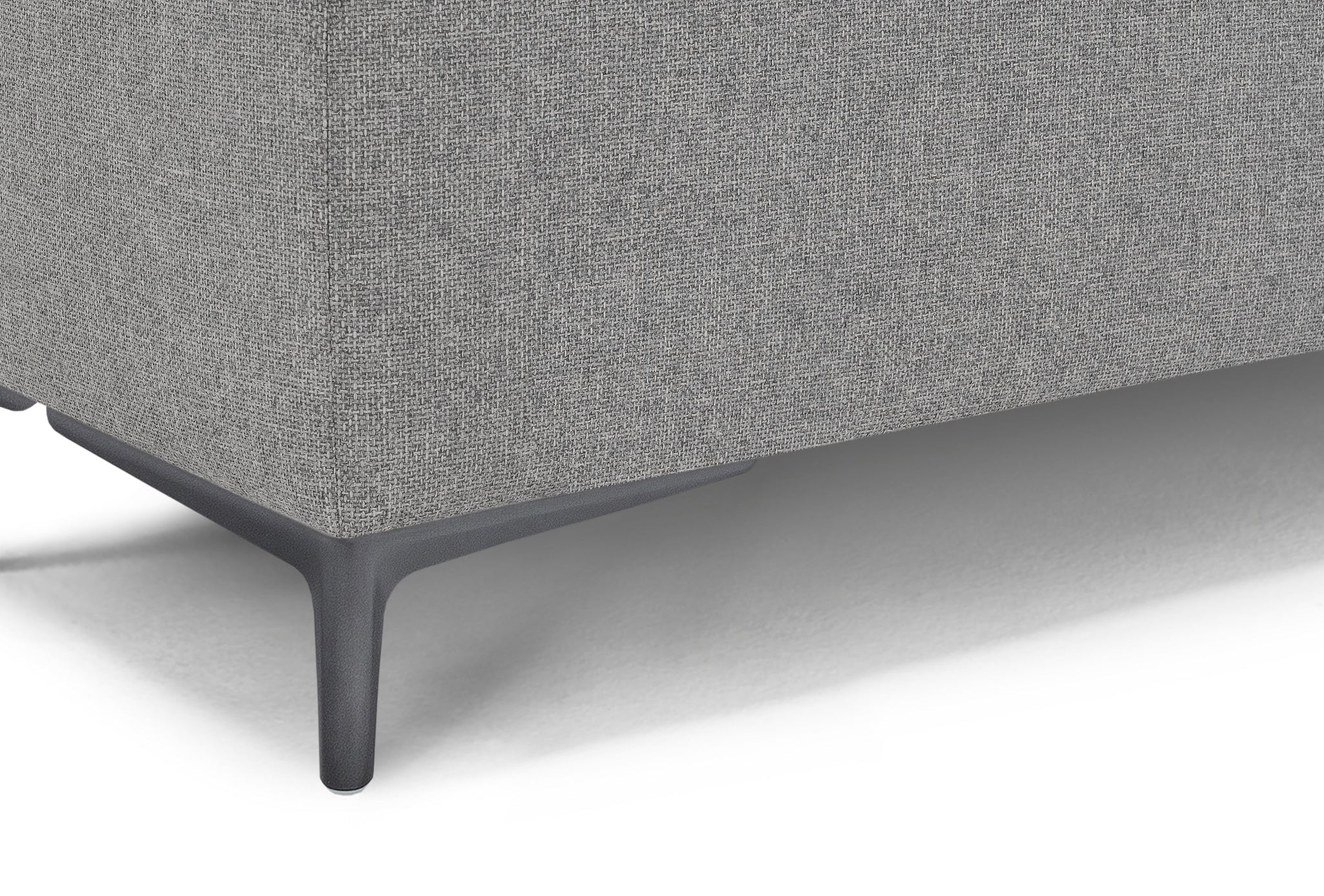 Banc CORBARA 110x50 cm rangement Made in Italy matelassé en tissu tramé gris