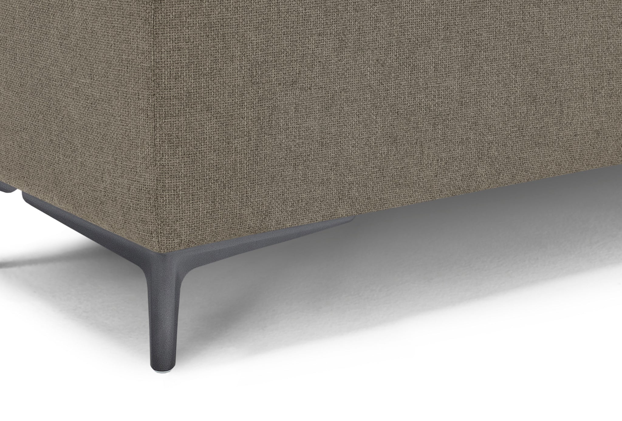 Banc AVIGLIANA 110x50 cm rangement Made in Italy en tissu tramé gris tourterelle