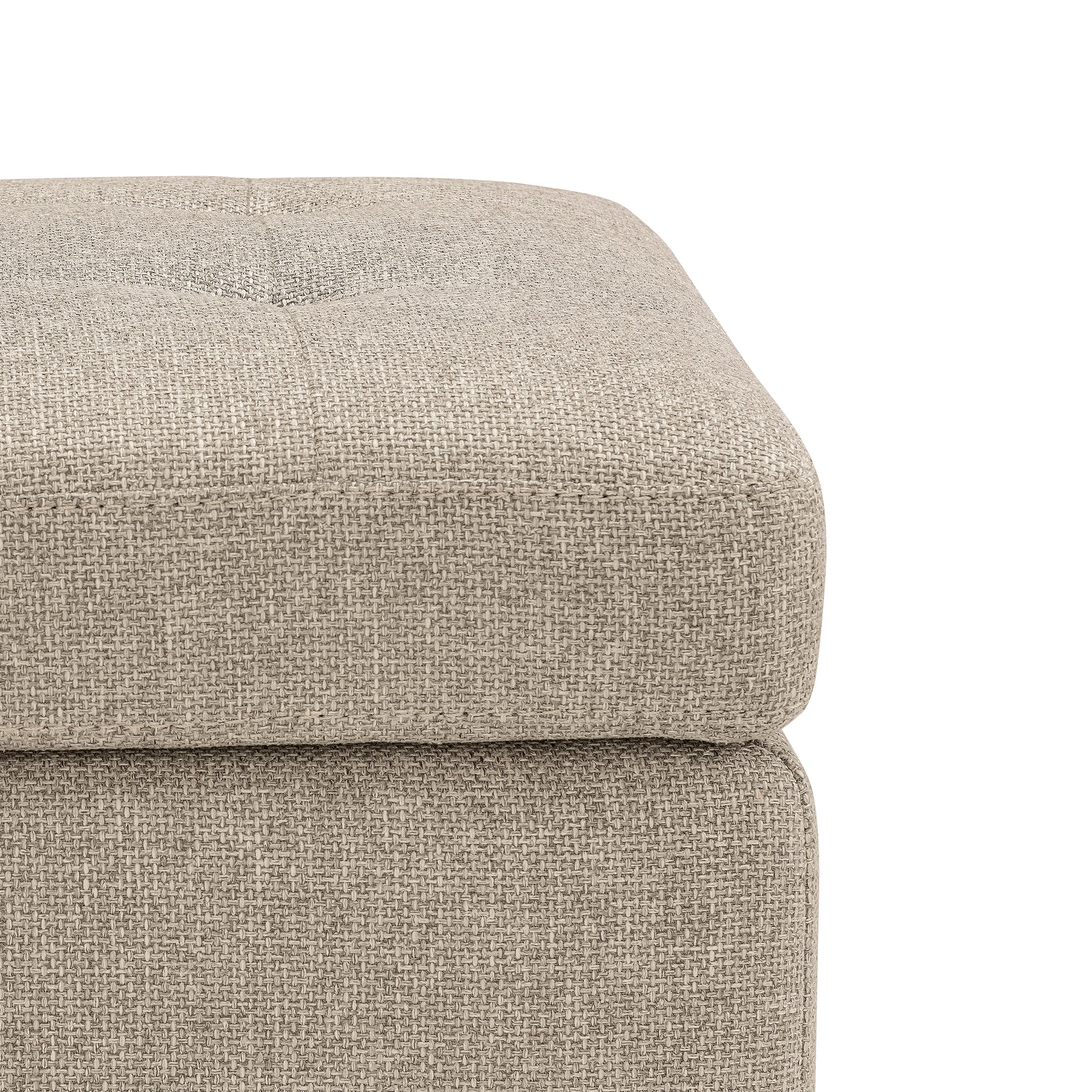 Banc CARAMAGNA 110x45 cm rangement Made in Italy matelassé en tissu texturé beige