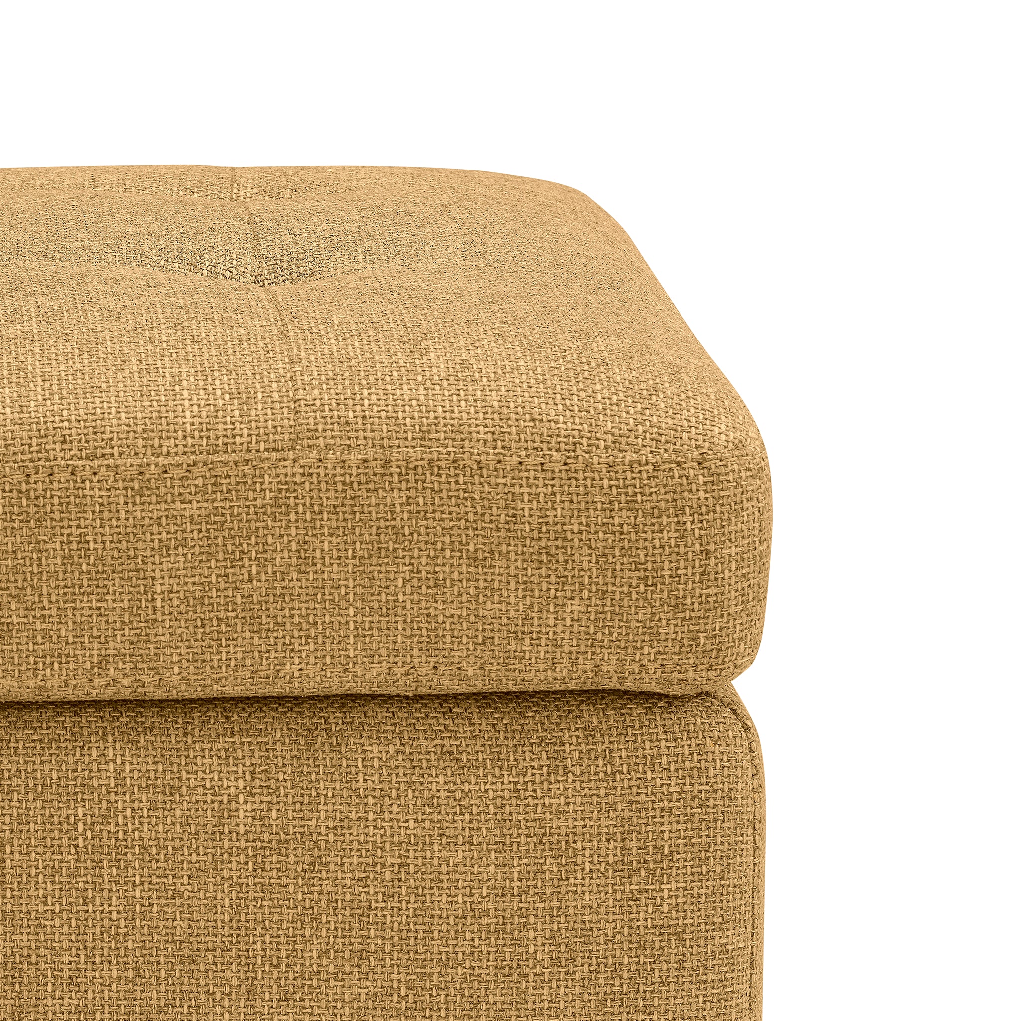 Banc CARAMAGNA 110x45 cm rangement Made in Italy matelassé en tissu texturé ocre