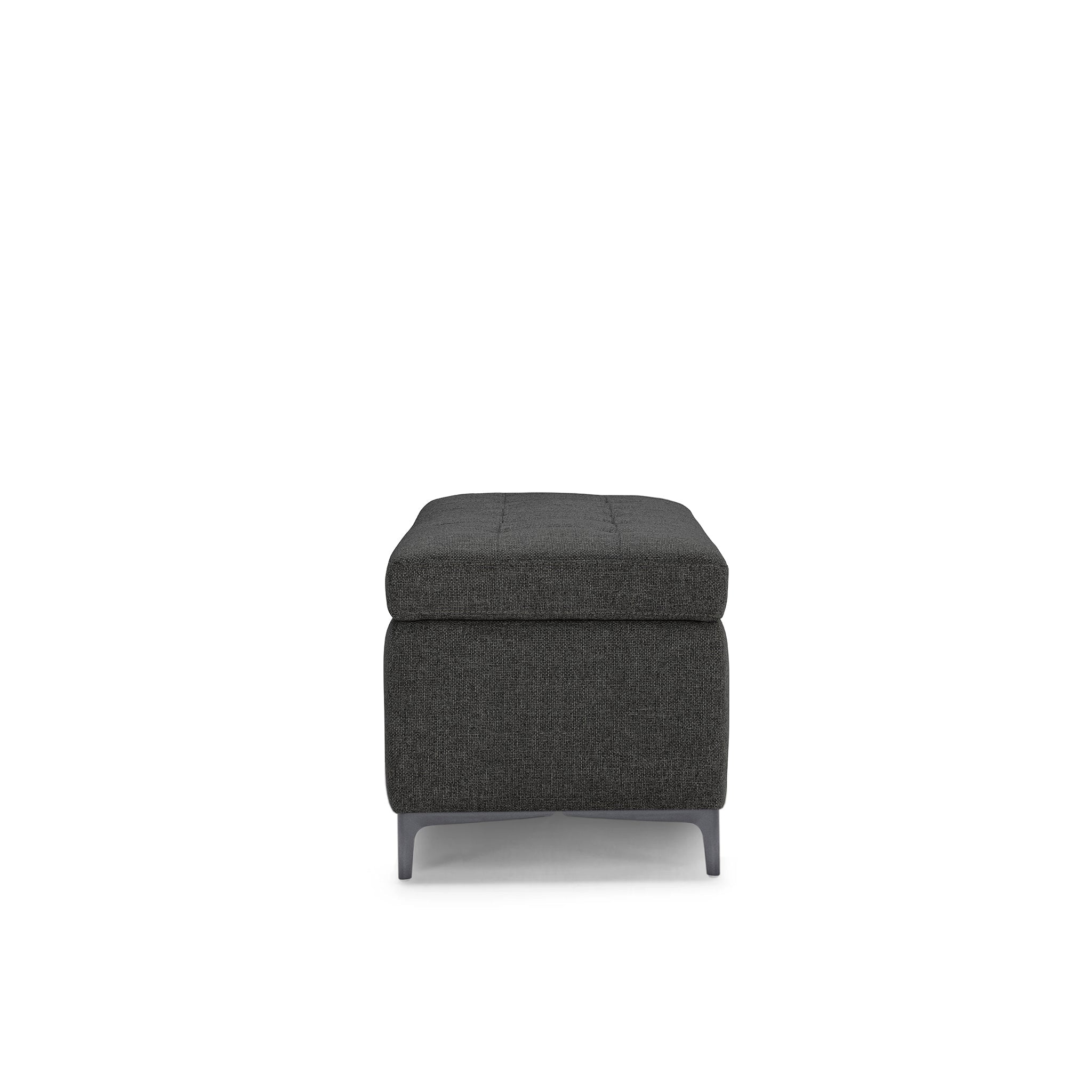 Banc CORBARA 110x50 cm rangement Made in Italy matelassé en tissu tramé Anthracite