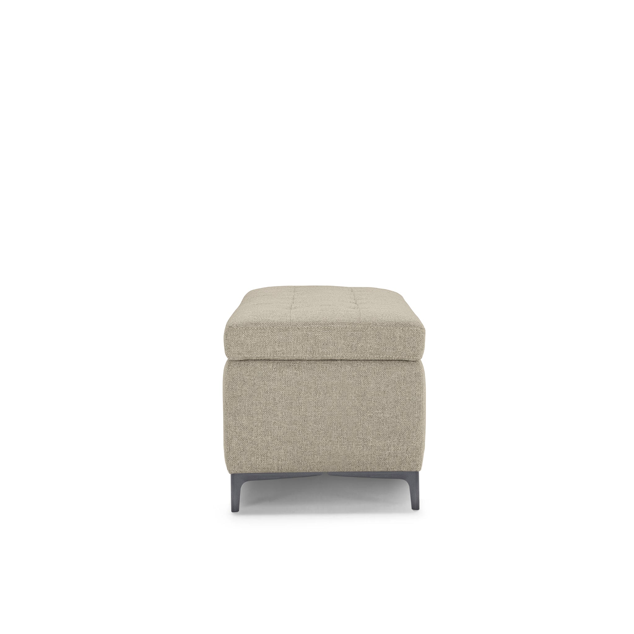 Banc CORBARA 110x50 cm rangement Made in Italy matelassé en tissu tramé beige