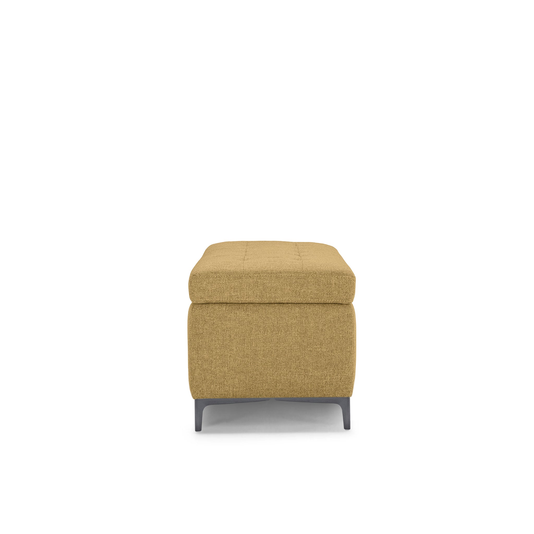 Banc CORBARA 110x50 cm rangement Made in Italy matelassé en tissu tramé jaune Ocre