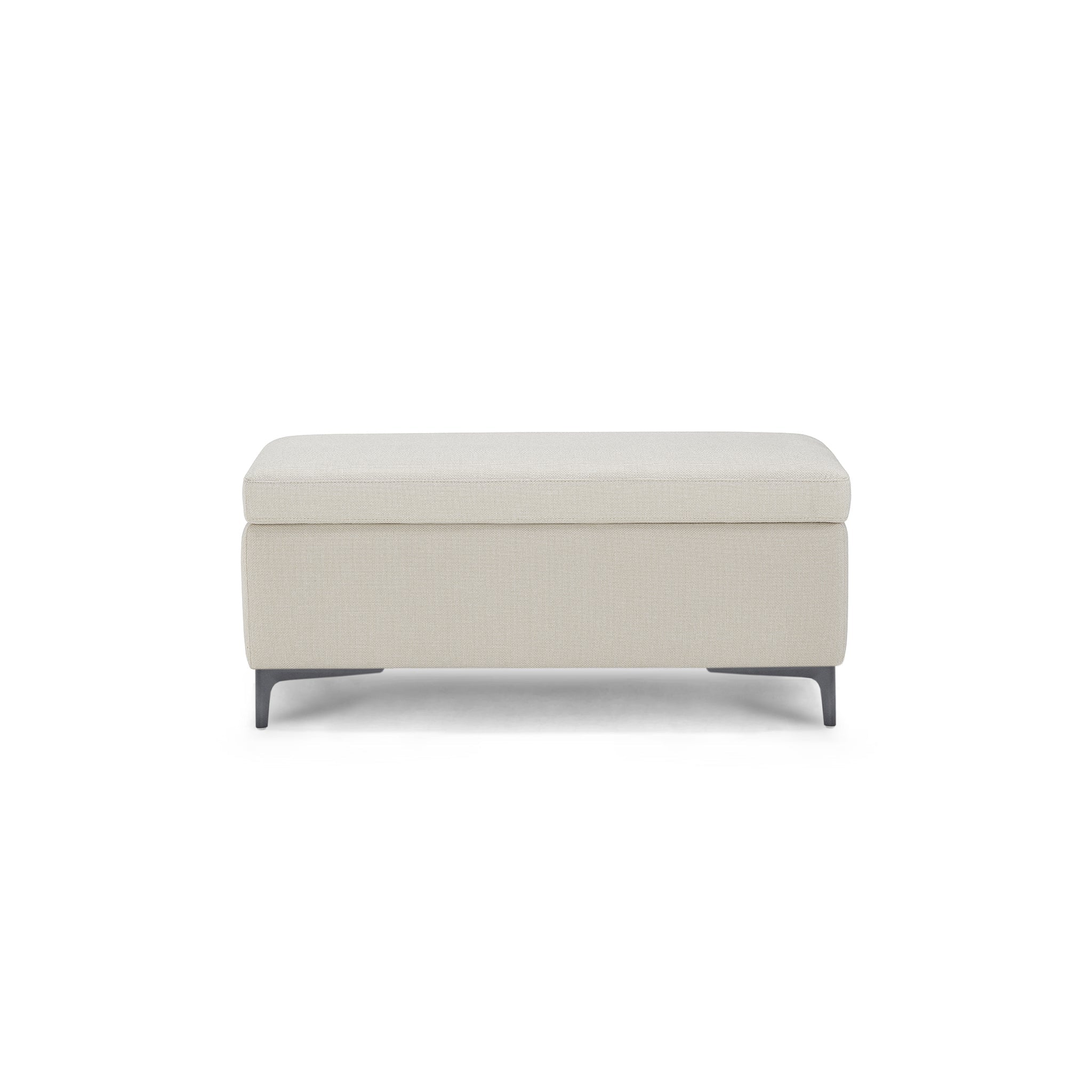 Banc AVIGLIANA 110x50 cm rangement Made in Italy en tissu tramé blanc