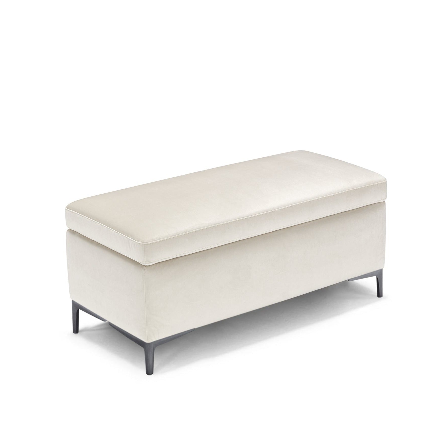 Banc AVIGLIANA 110x50 cm rangement Made in Italy en velours beige