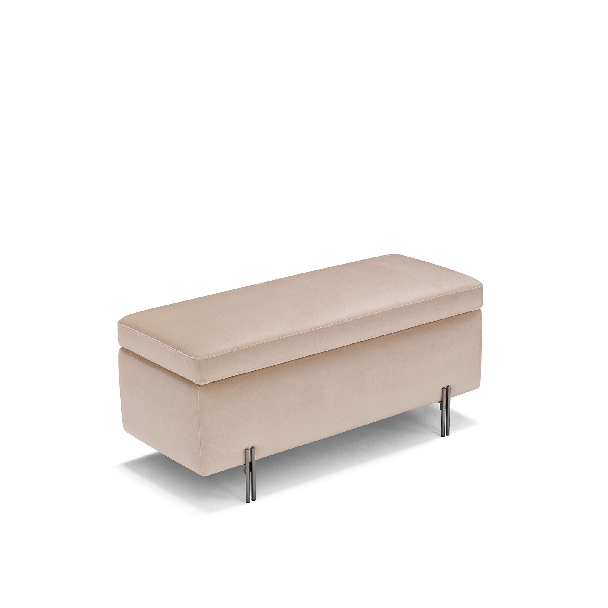 Banc SARDORELLA 110x45 cm rangement Made in italy en velours camel