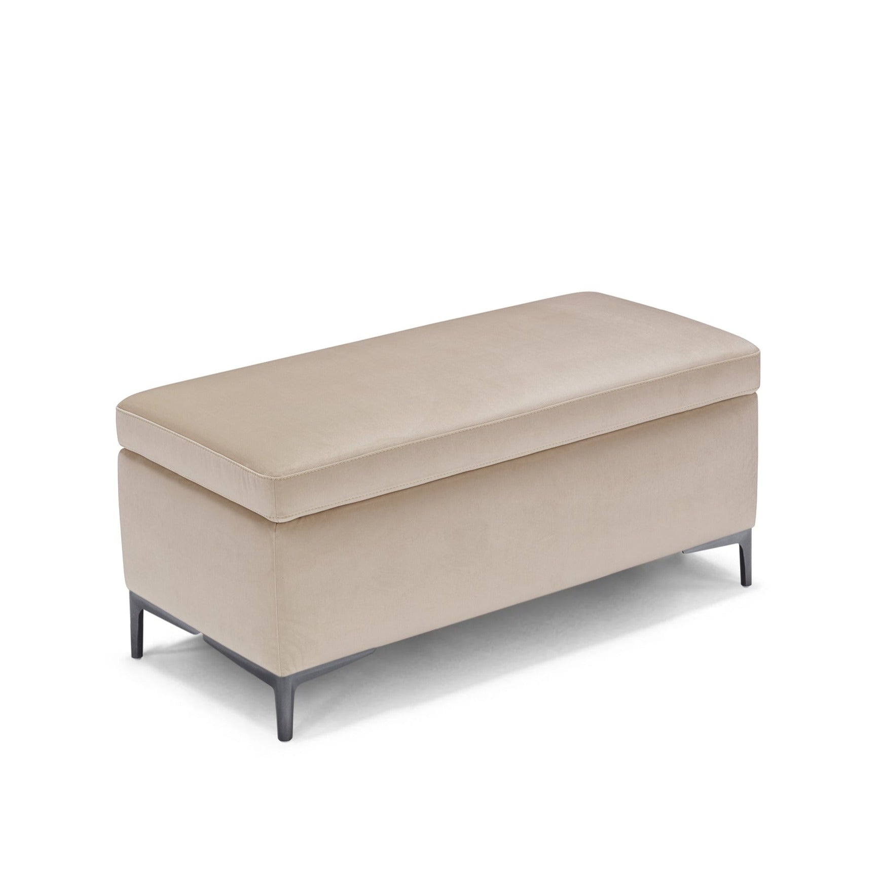 Banc AVIGLIANA 110x50 cm rangement Made in Italy en velours camel