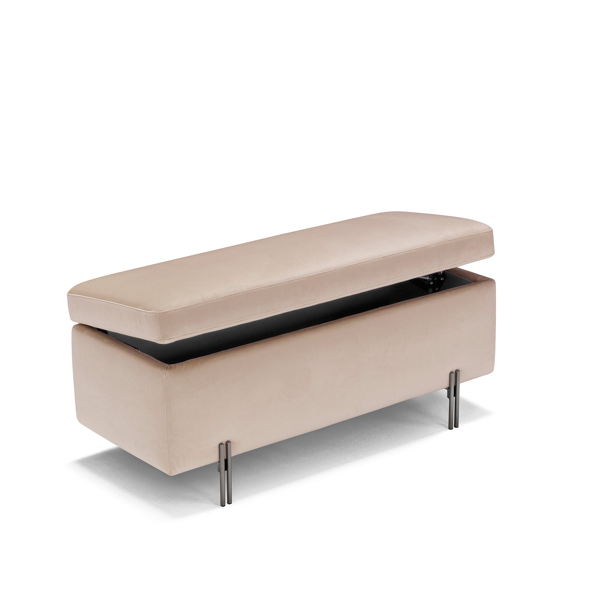 Banc SARDORELLA 110x45 cm rangement Made in italy en velours camel