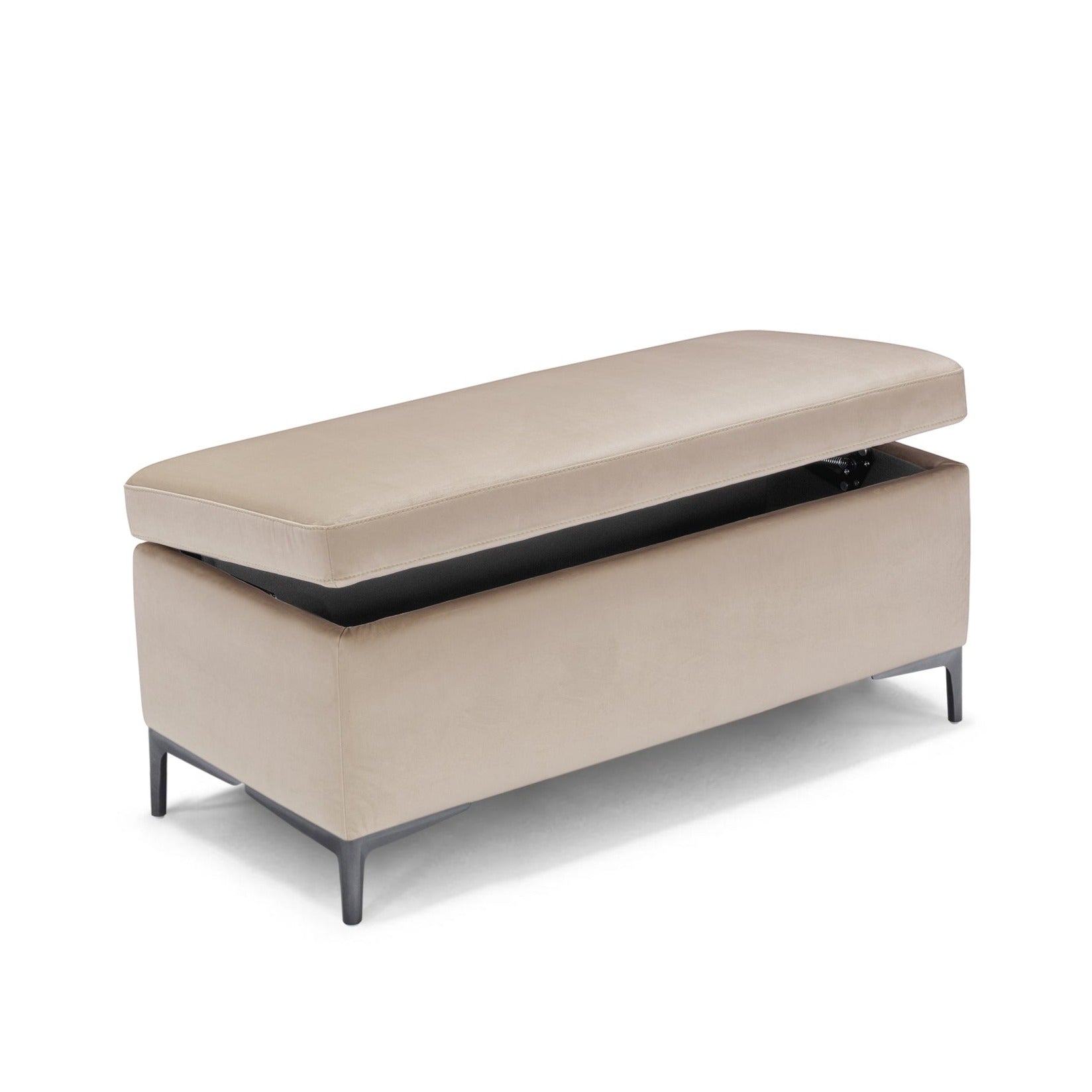 Banc AVIGLIANA 110x50 cm rangement Made in Italy en velours camel
