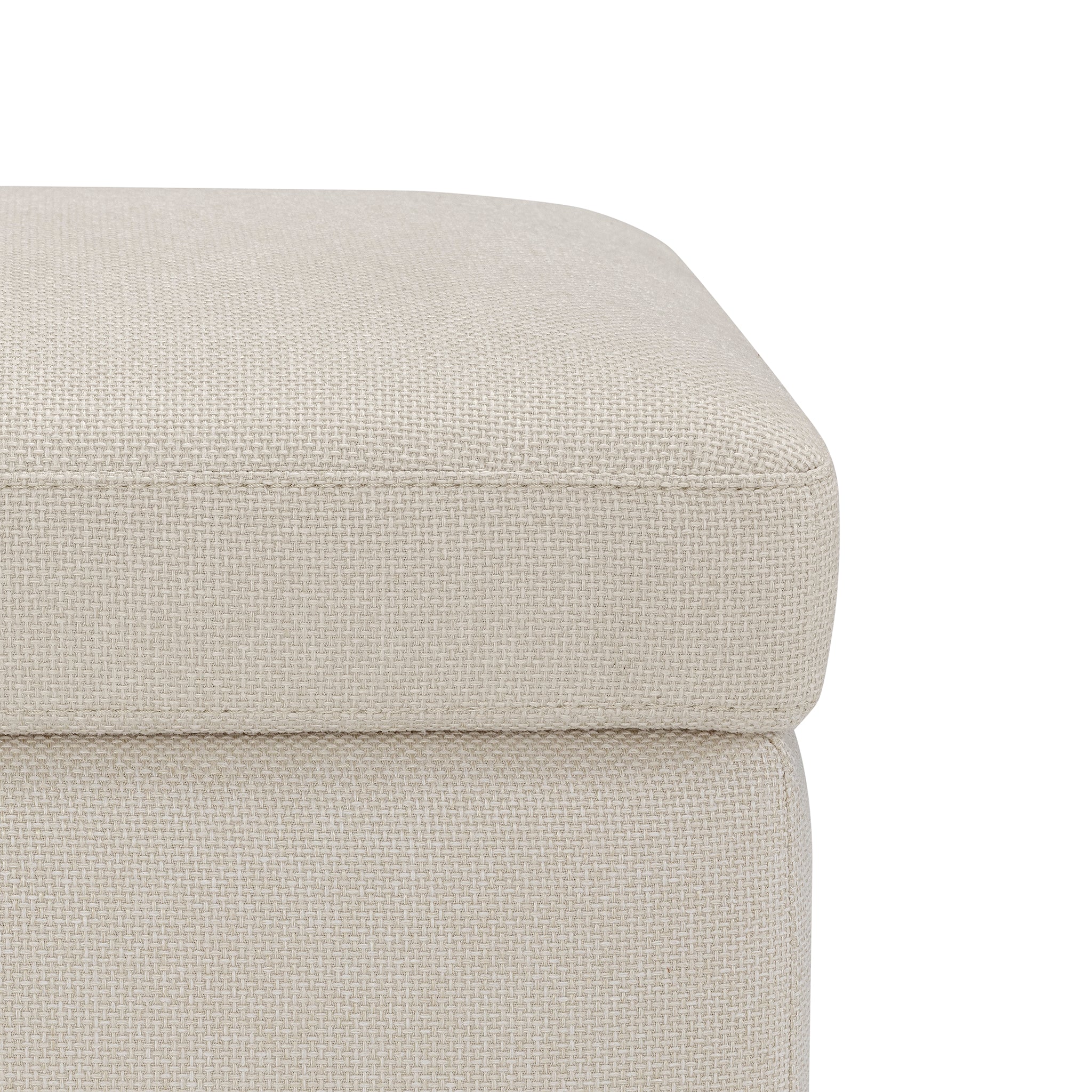 Banc SARDORELLA 110x45 cm rangement Made in Italy en tissu texturé blanc