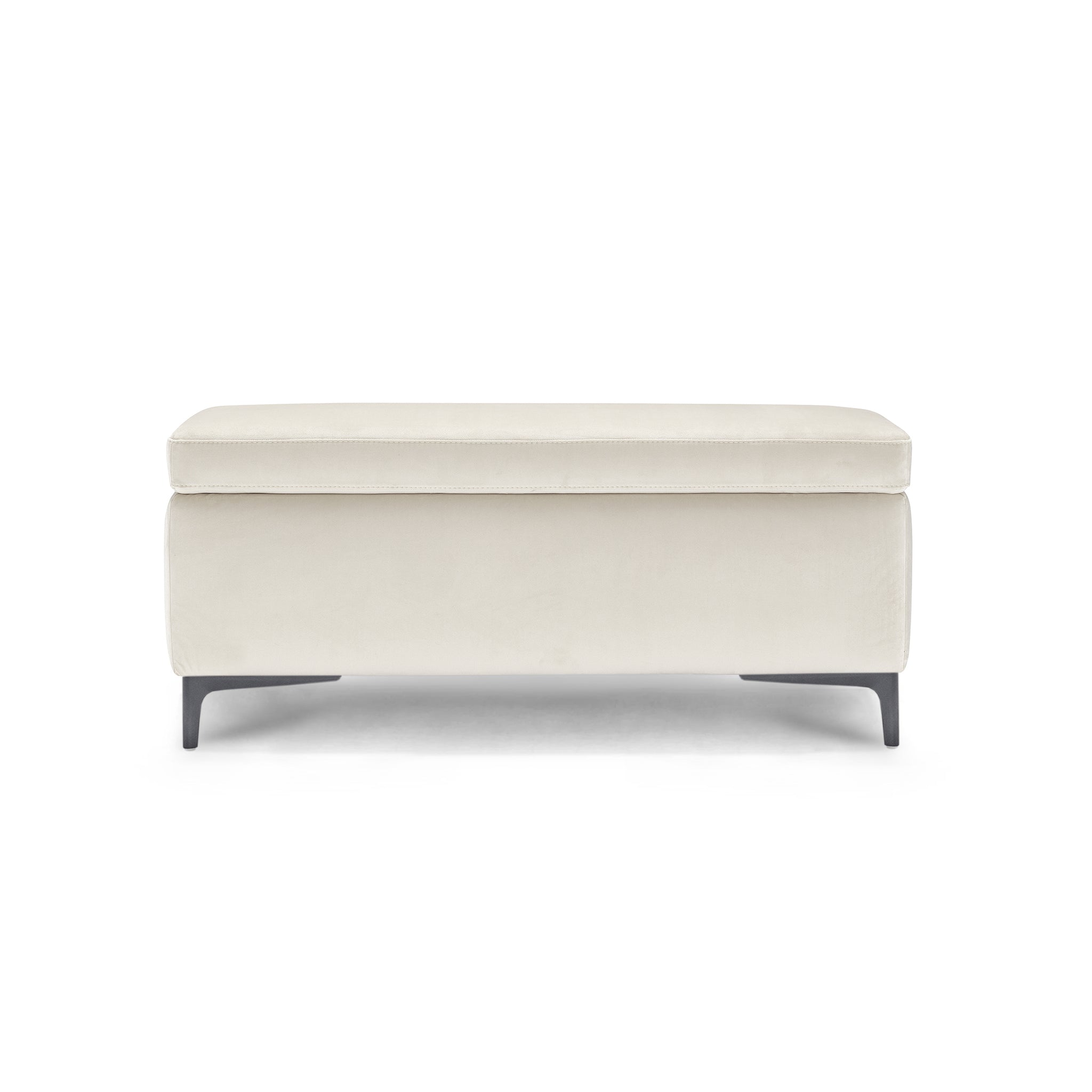 Banc AVIGLIANA 110x50 cm rangement Made in Italy en velours beige