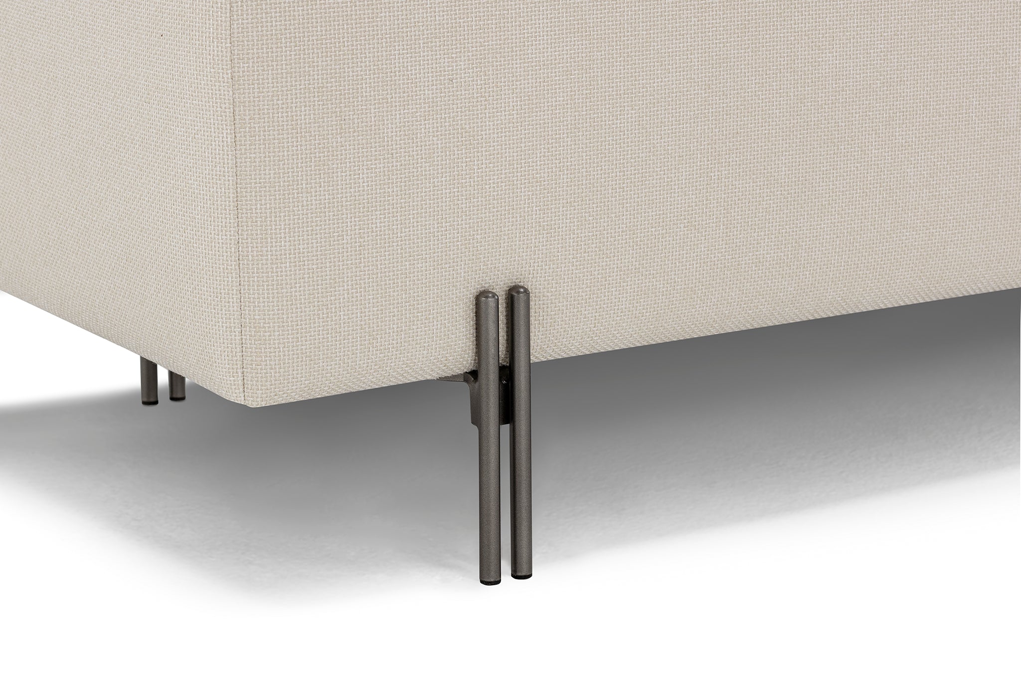 Banc CARAMAGNA 110x45 cm rangement Made in Italy matelassé en tissu texturé blanc