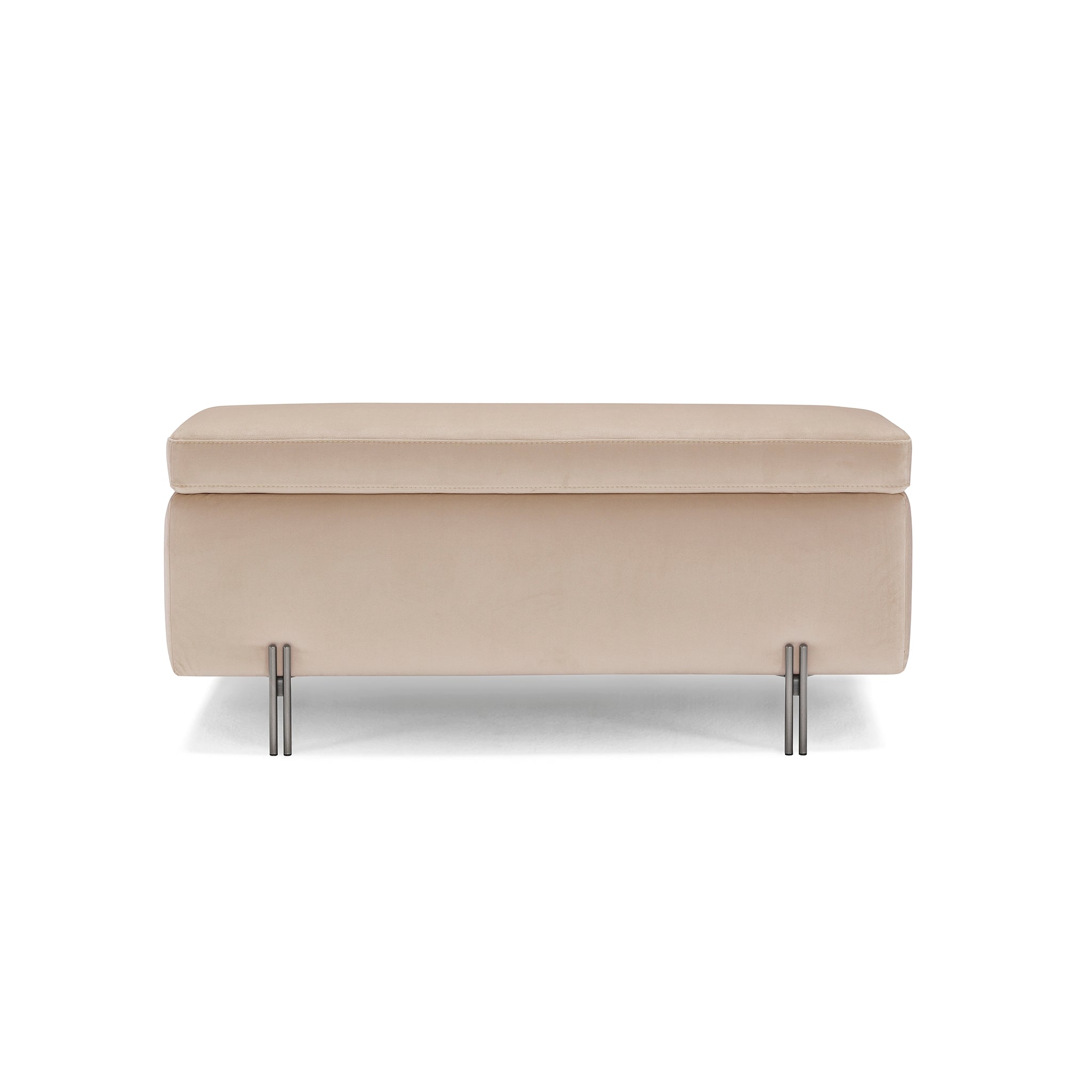 Banc SARDORELLA 110x45 cm rangement Made in italy en velours camel