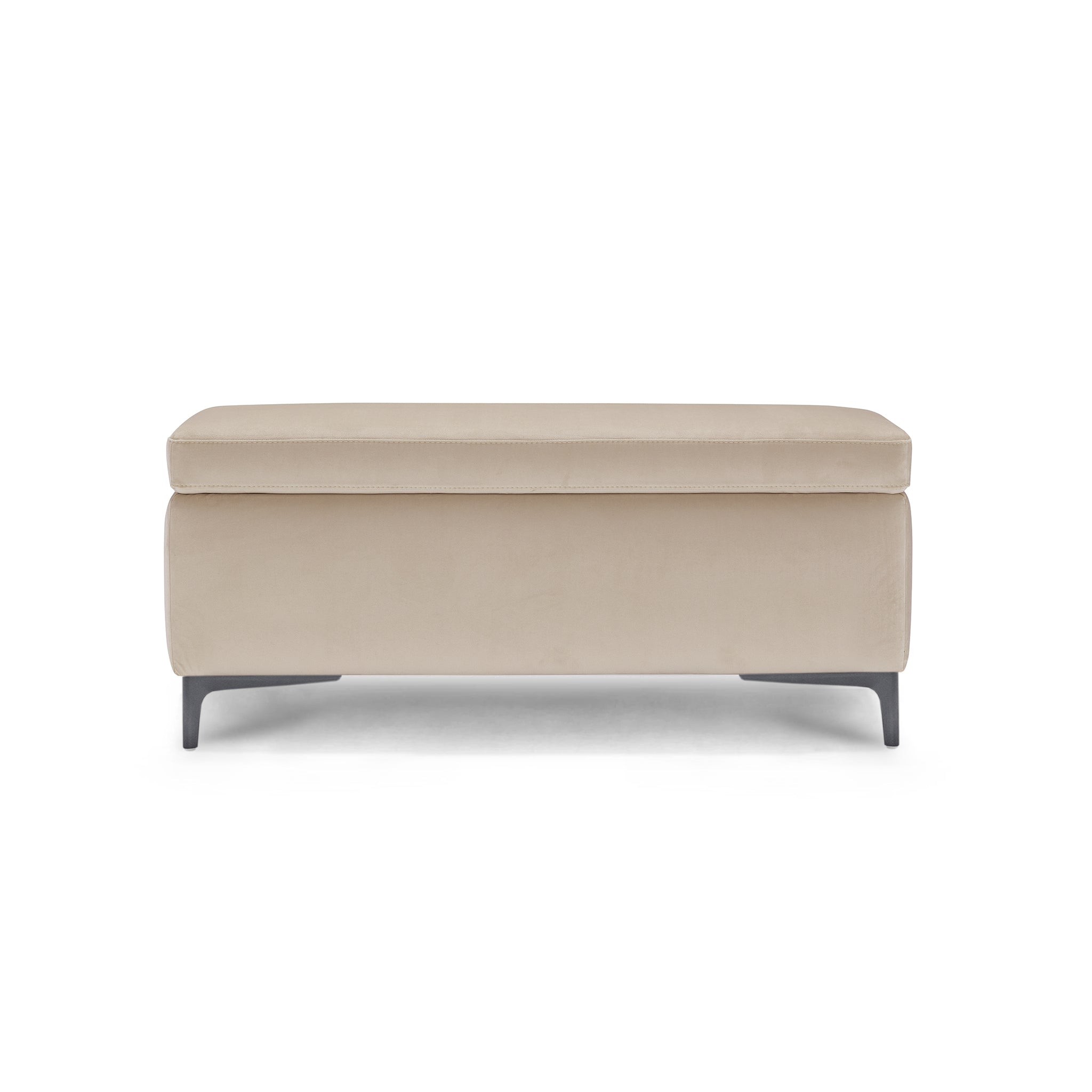 Banc AVIGLIANA 110x50 cm rangement Made in Italy en velours camel