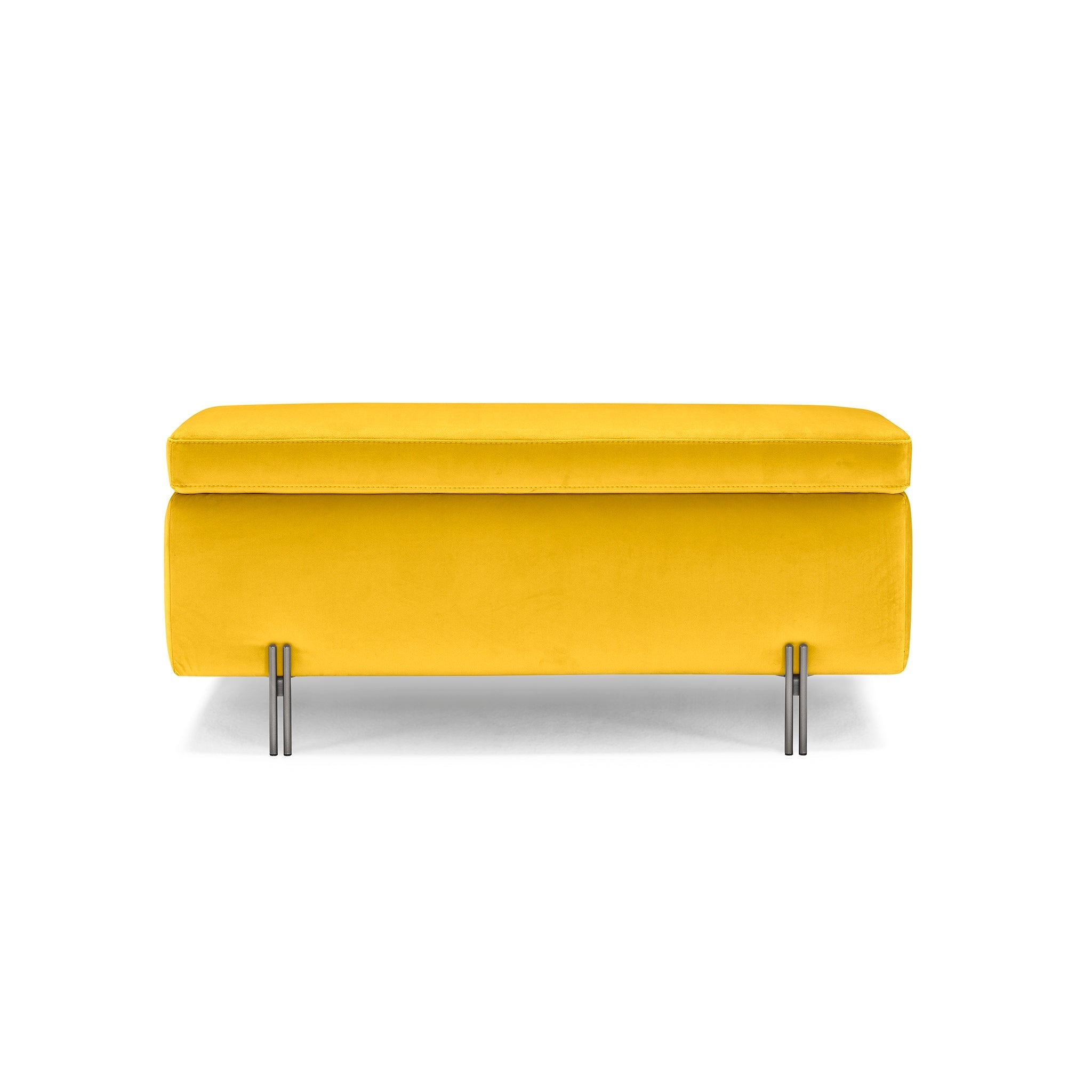 Banc SARDORELLA 110x45 cm rangement Made in Italy en velours jaune