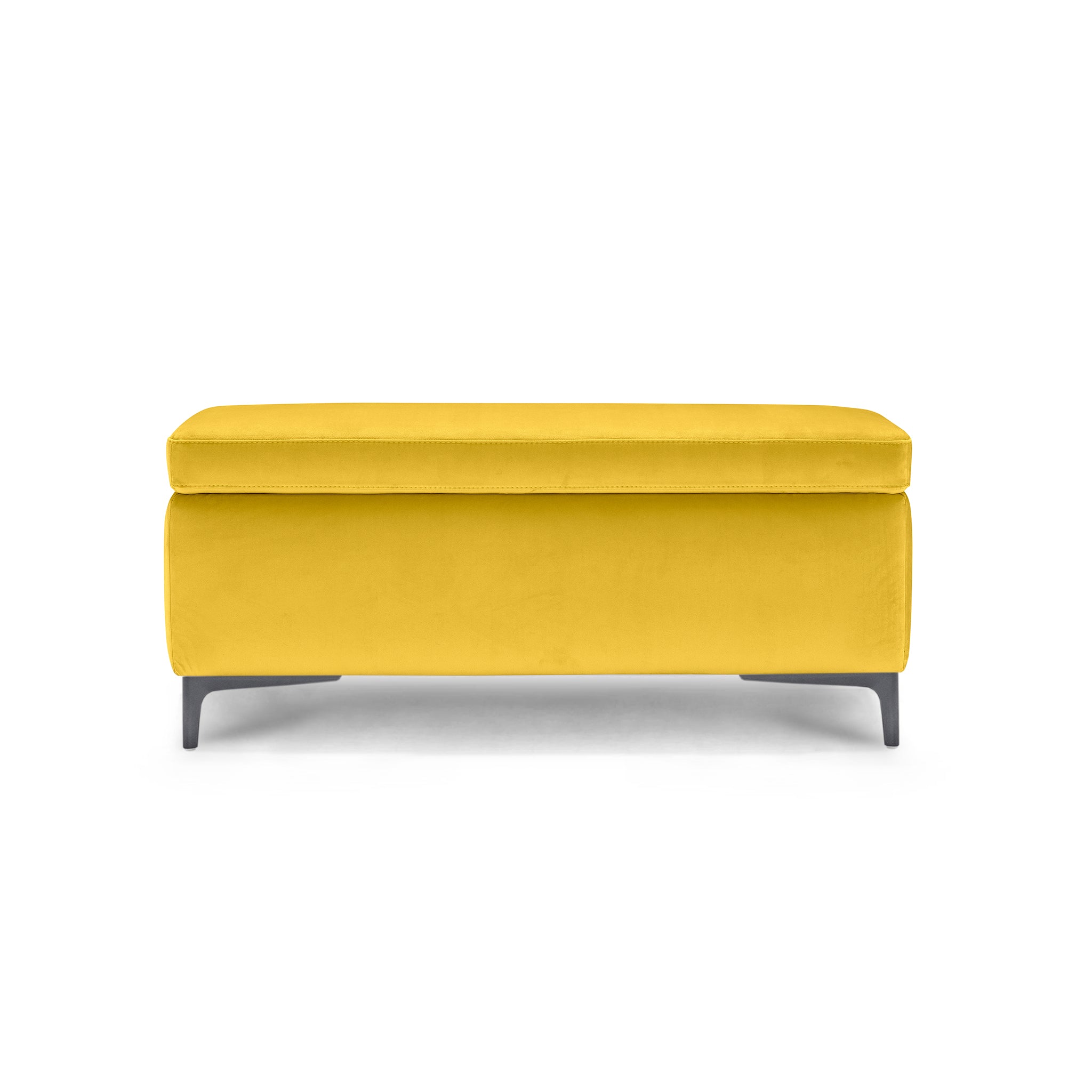 Banc AVIGLIANA 110x50 cm rangement fabriqué en Italie en velours jaune
