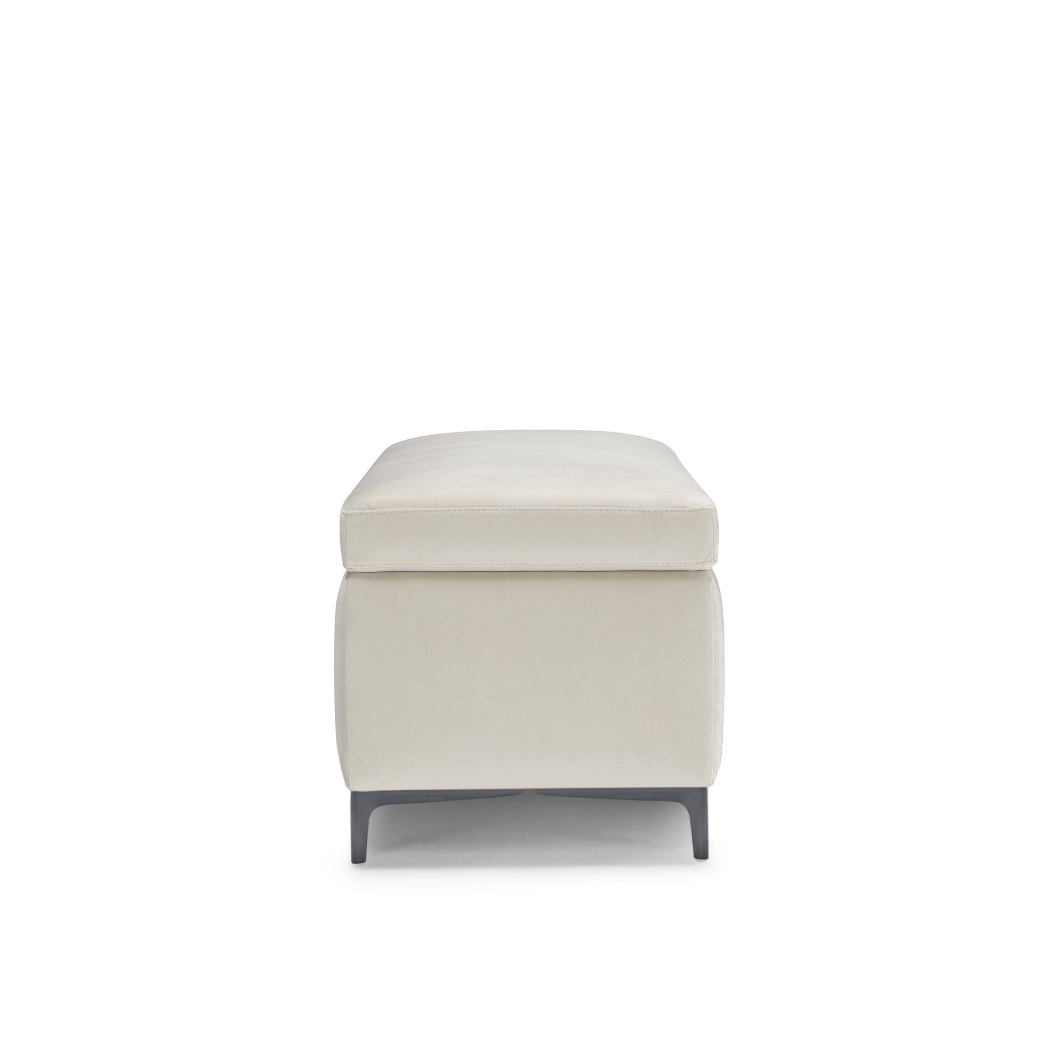 Banc AVIGLIANA 110x50 cm rangement Made in Italy en velours beige