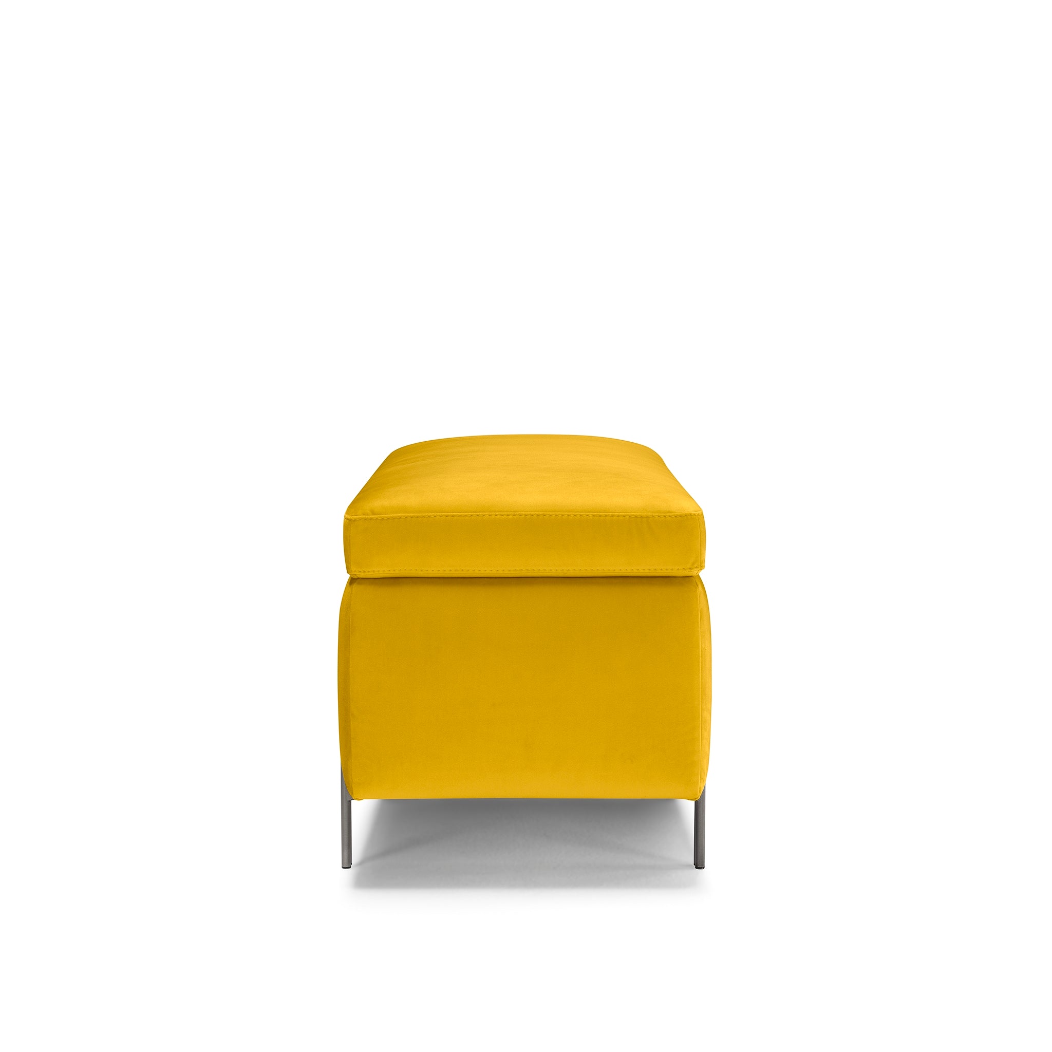 Banc SARDORELLA 110x45 cm rangement Made in Italy en velours jaune